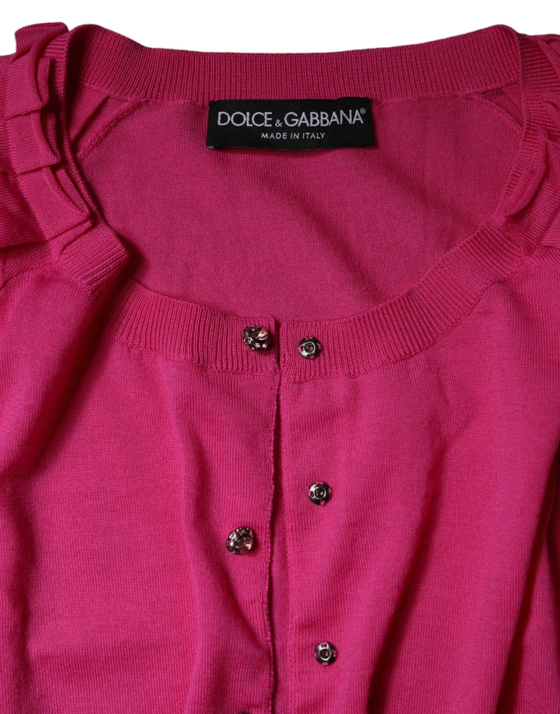 Dolce & Gabbana Pink Wool Button Down Cardigan Sweater | Regal Royce