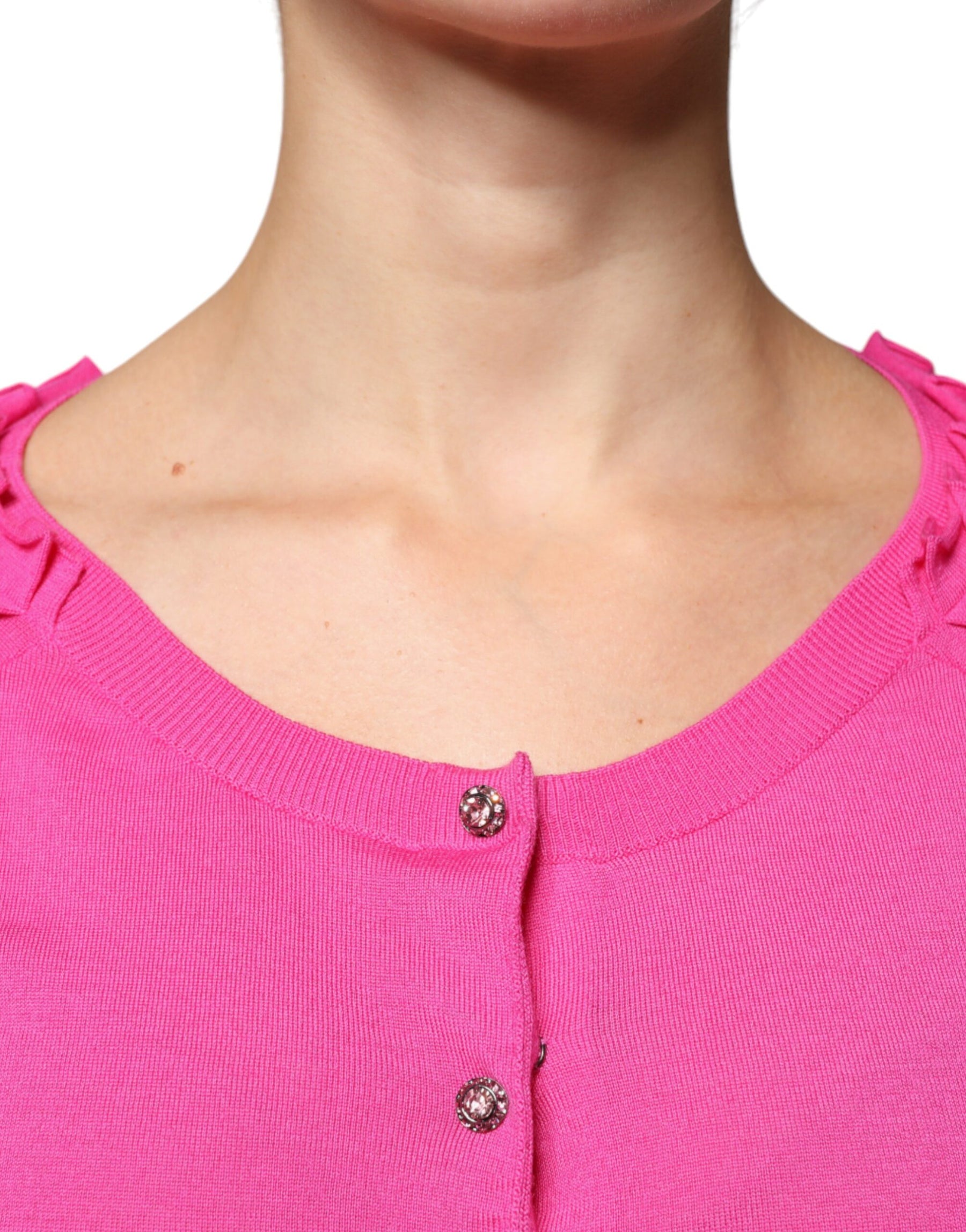 Dolce & Gabbana Pink Wool Button Down Cardigan Sweater | Regal Royce