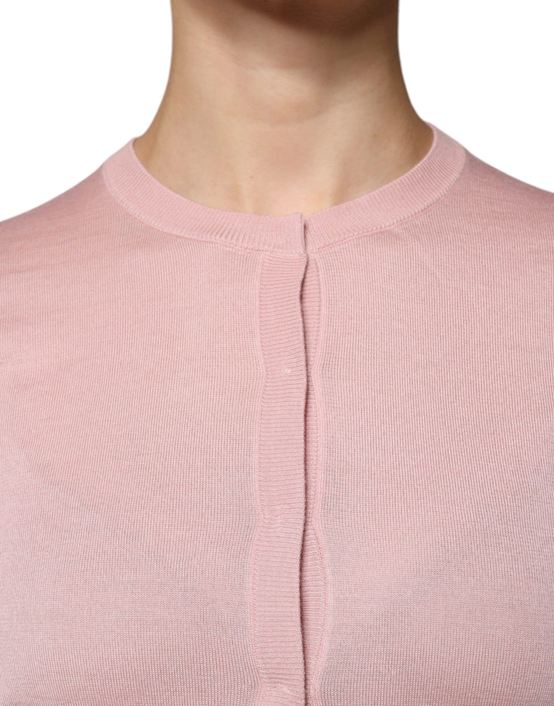 Dolce & Gabbana Pink Wool Knit Button Down Cardigan Sweater | Regal Royce