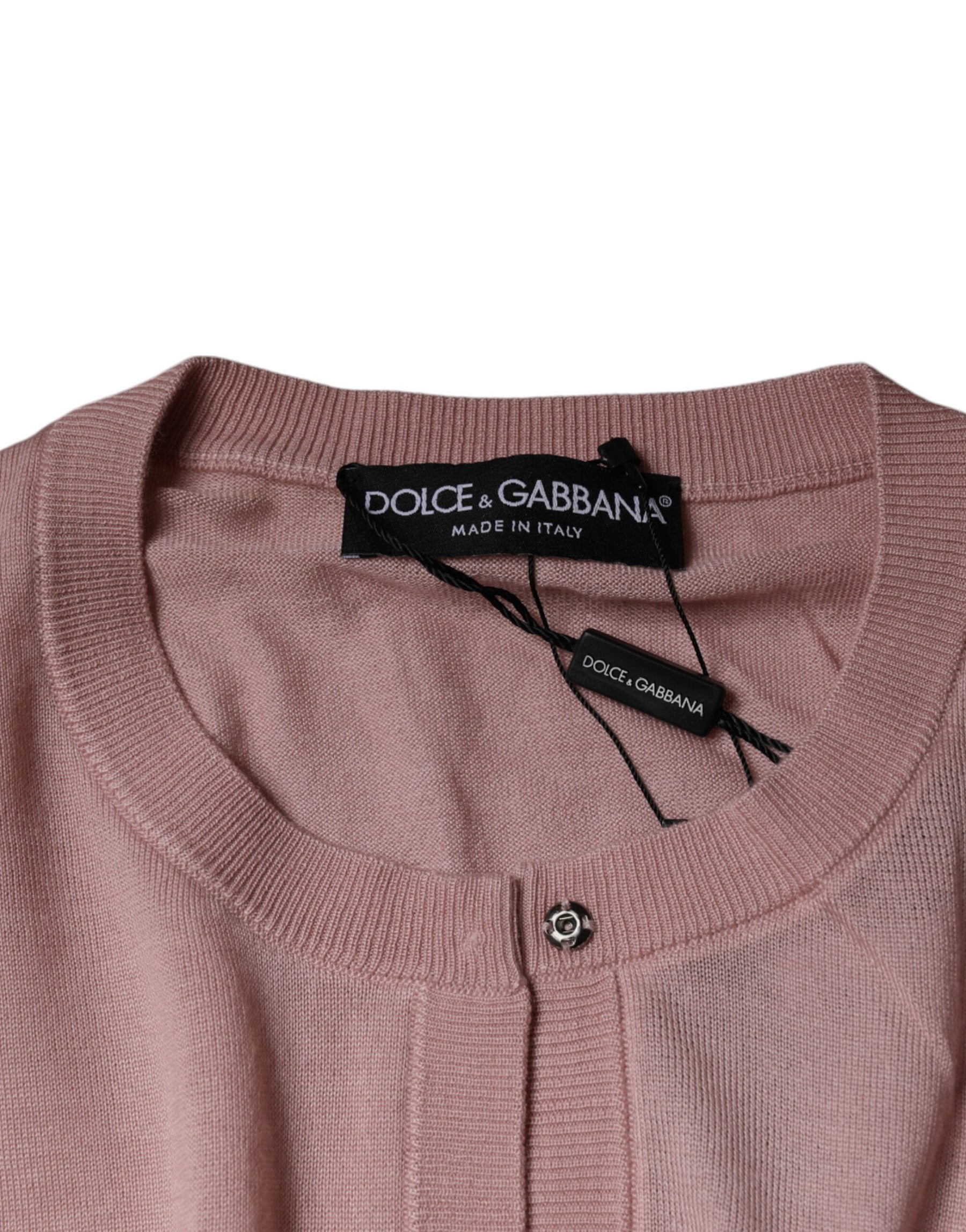 Dolce & Gabbana Pink Wool Knit Button Down Cardigan Sweater | Regal Royce