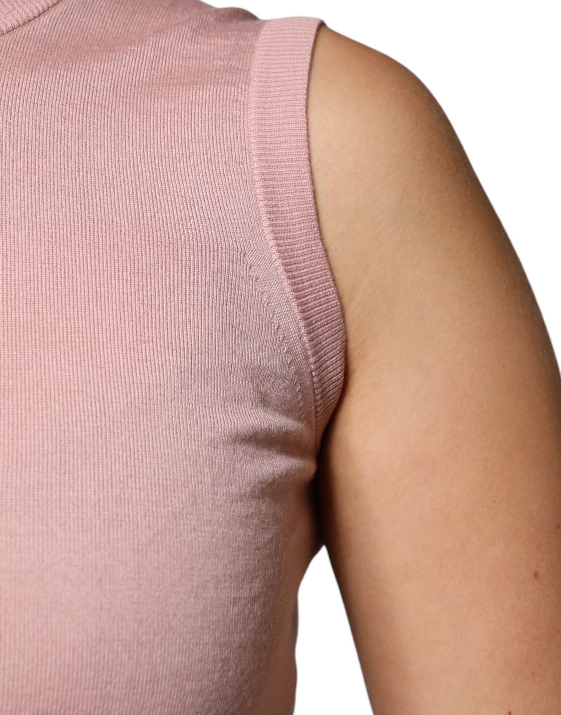 Dolce & Gabbana Pink Cashmere Knitted Sleeveless Tank Top | Regal Royce