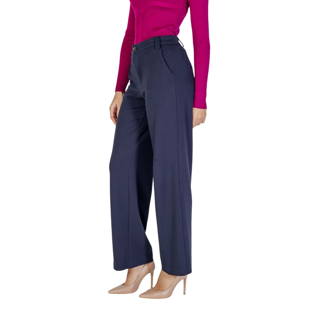Street One Blue Viscose Casual Pants | Regal Royce