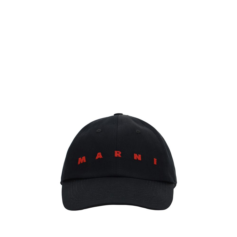 Marni Black Cotton Cap (Baseball Hat) | Regal Royce