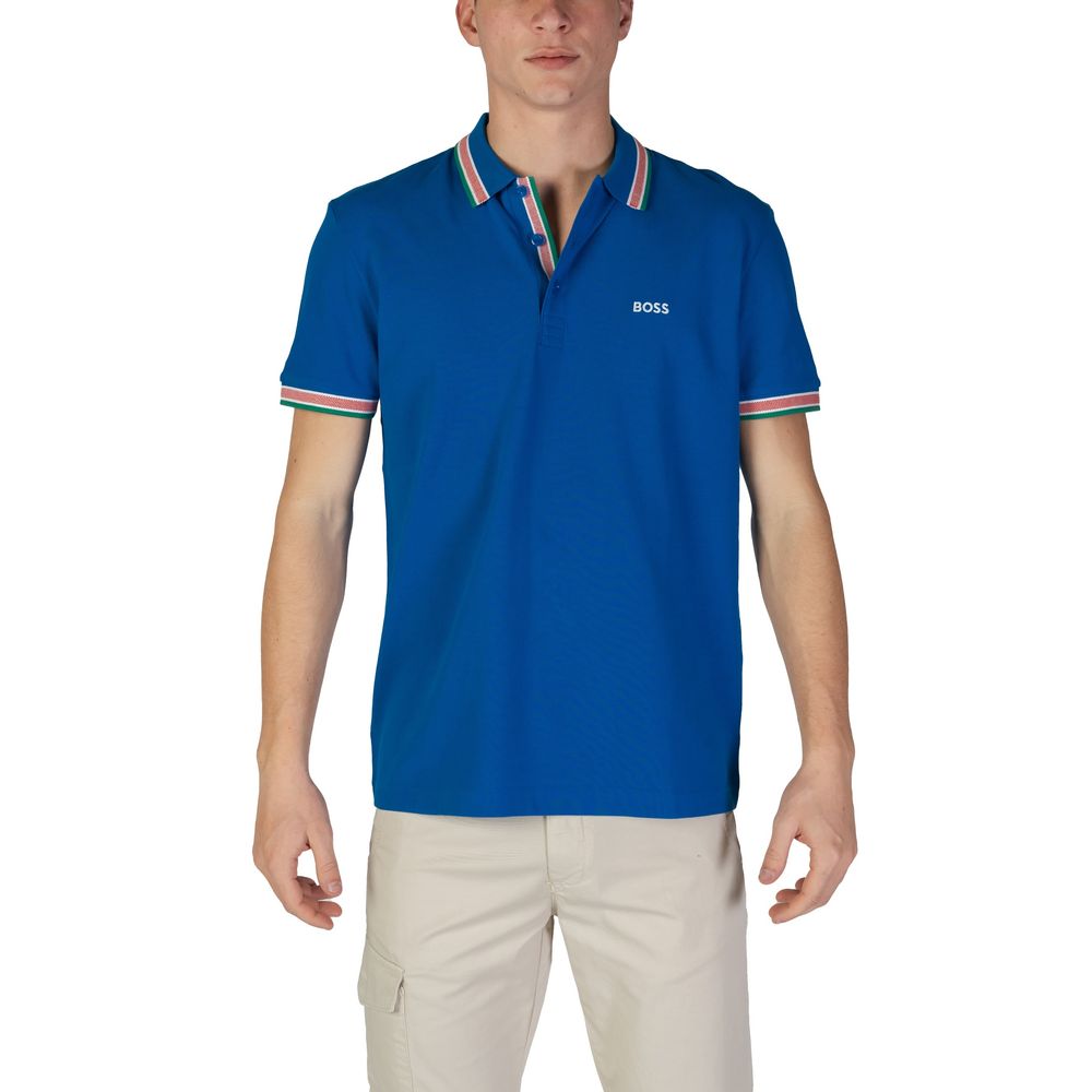 Hugo Boss Blue Cotton Polo Shirt | Regal Royce