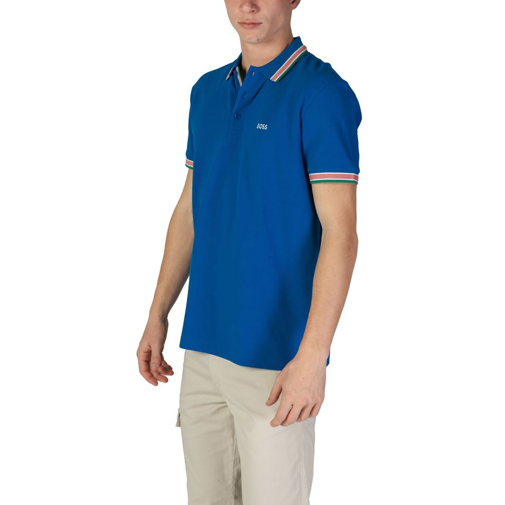 Hugo Boss Blue Cotton Polo Shirt | Regal Royce
