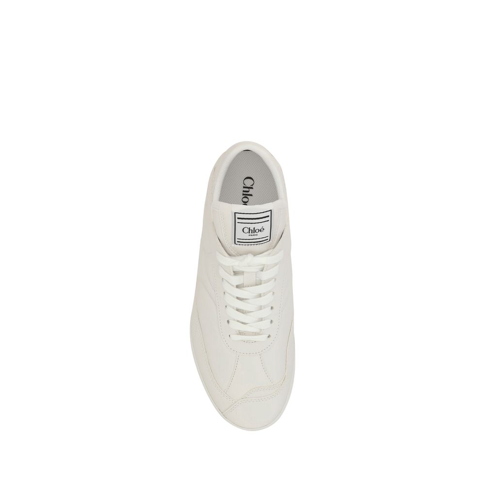 Chloé White Calf Leather Bos Taurus Low Top Sneakers | Regal Royce