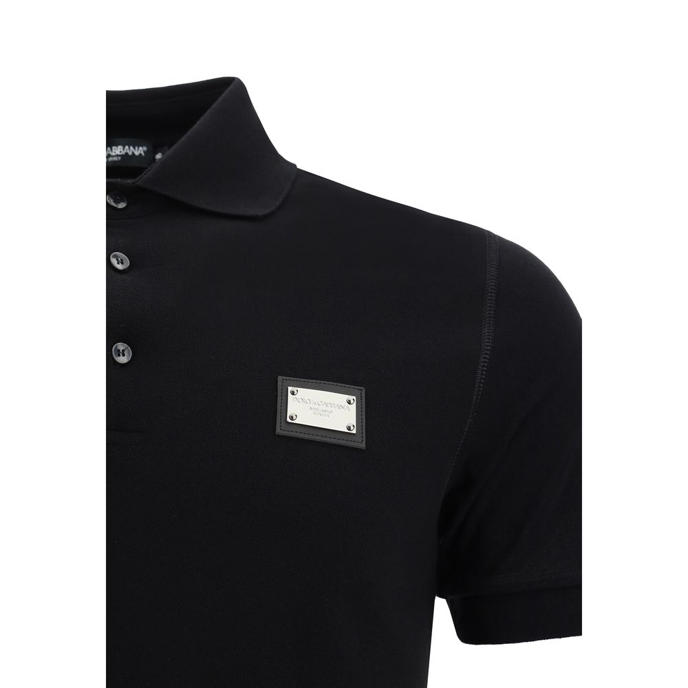 Dolce & Gabbana Black Cotton Polo Shirt | Regal Royce