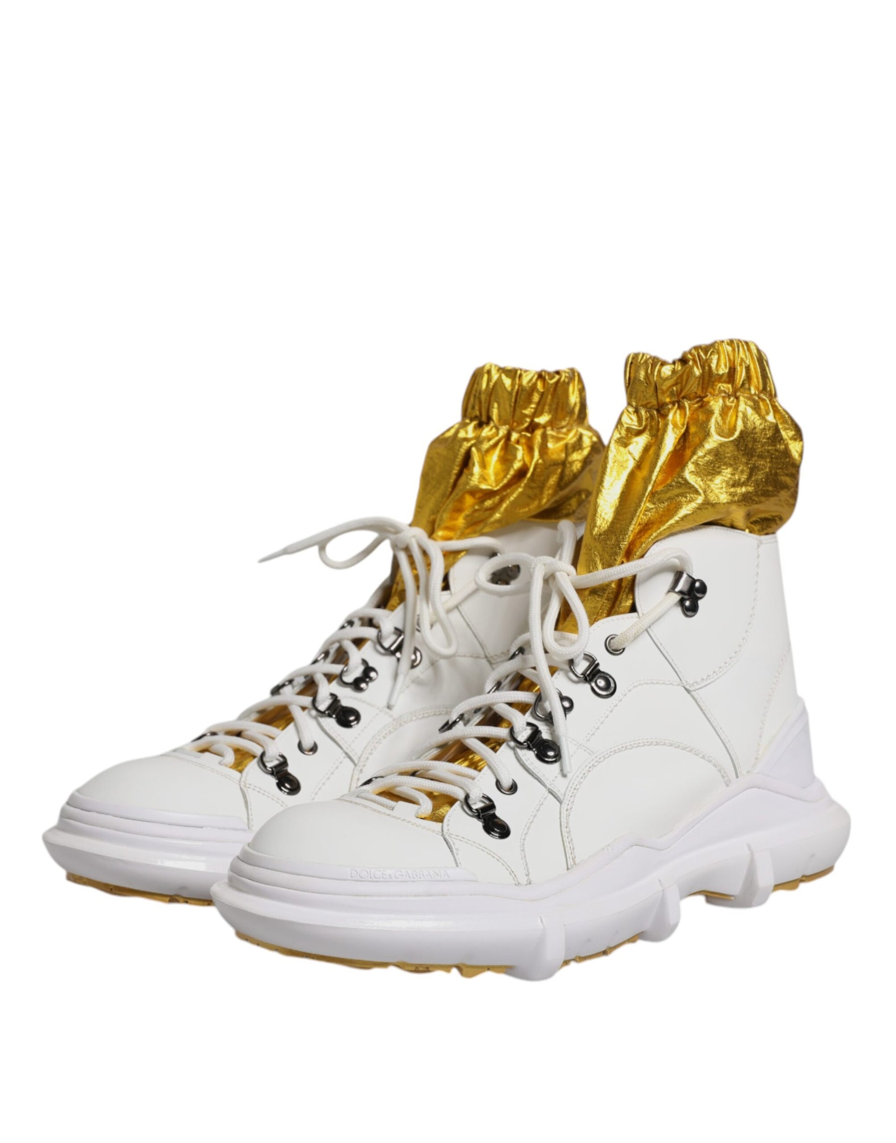 Dolce & Gabbana White Nylon Galileo High Top Sneakers Shoes | Regal Royce
