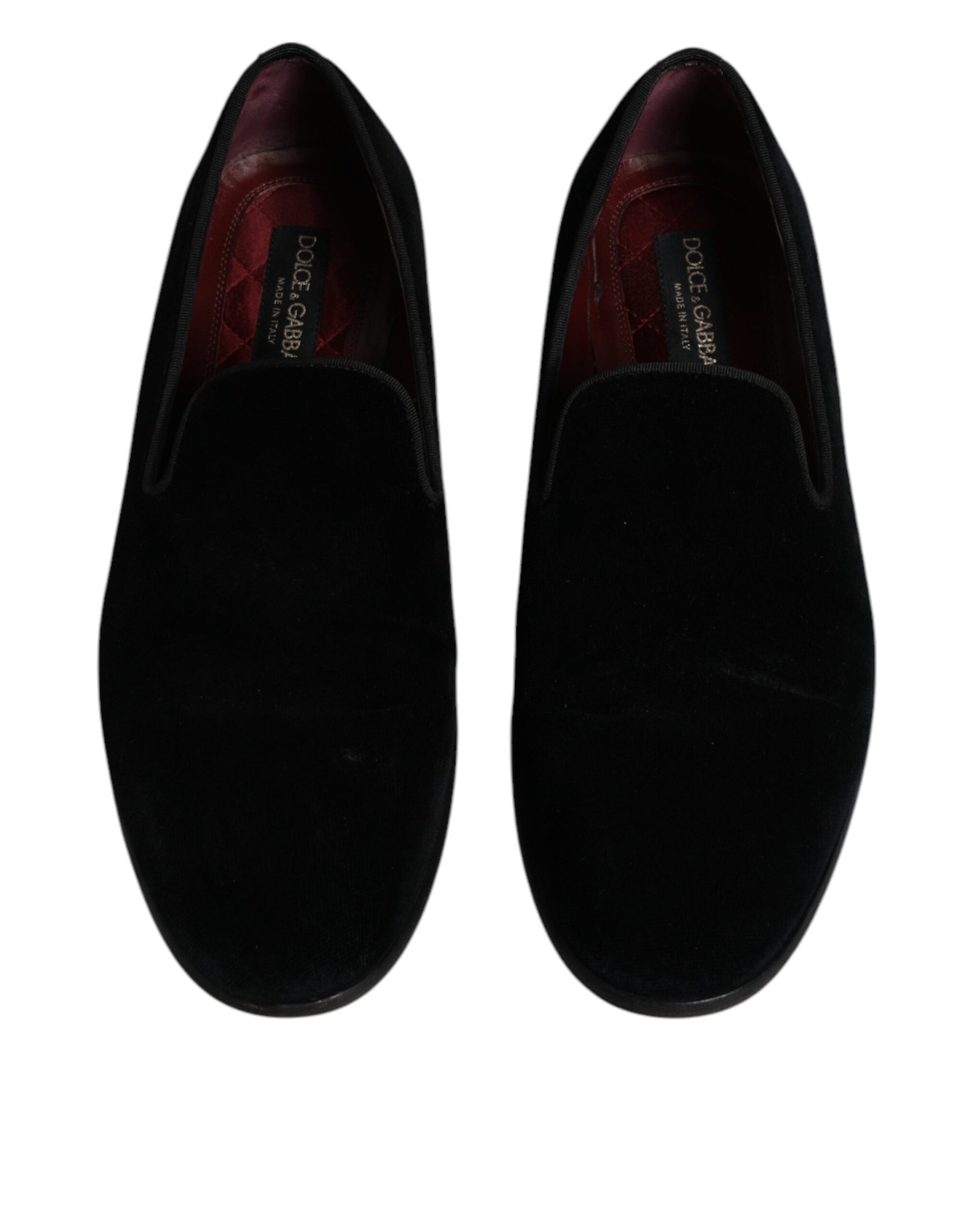 Dolce & Gabbana Black Velvet Loafers Formal Men Dress Shoes | Regal Royce