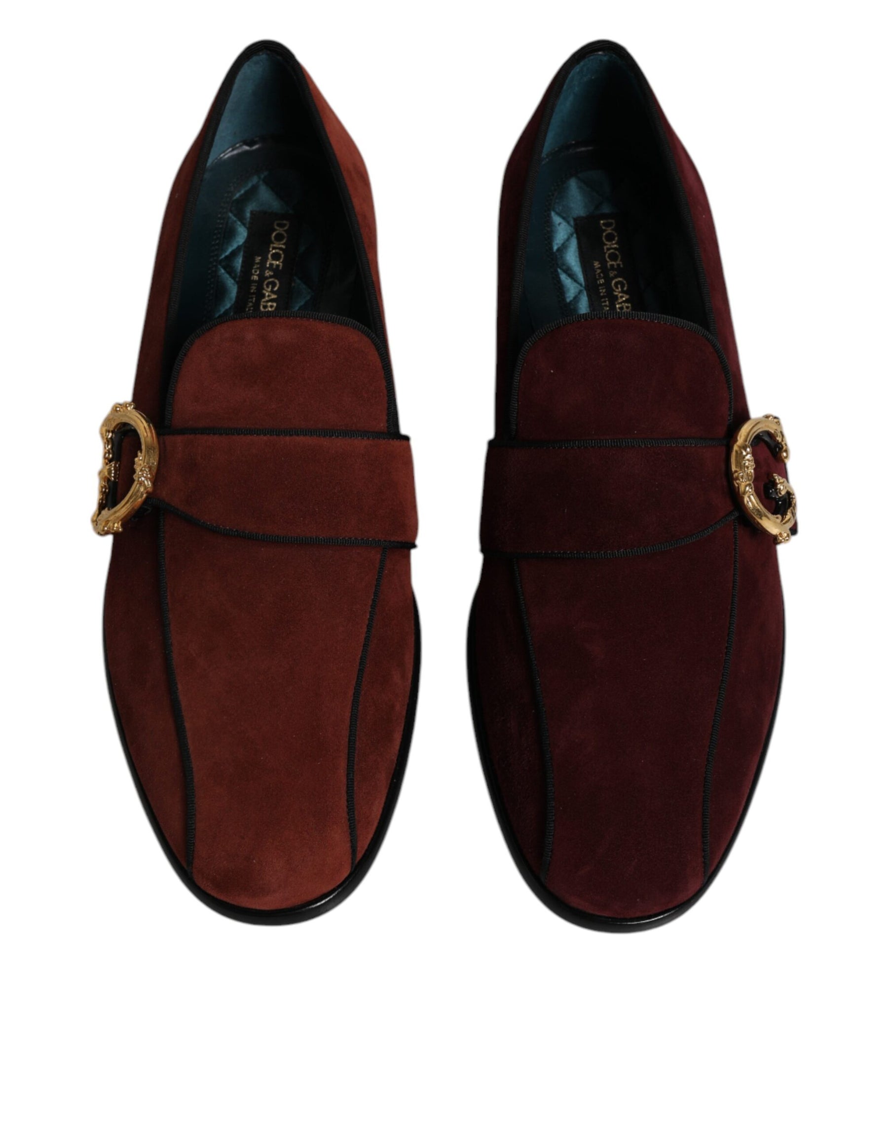Dolce & Gabbana Bordeaux Suede Loafers Formal Men Dress Shoes | Regal Royce