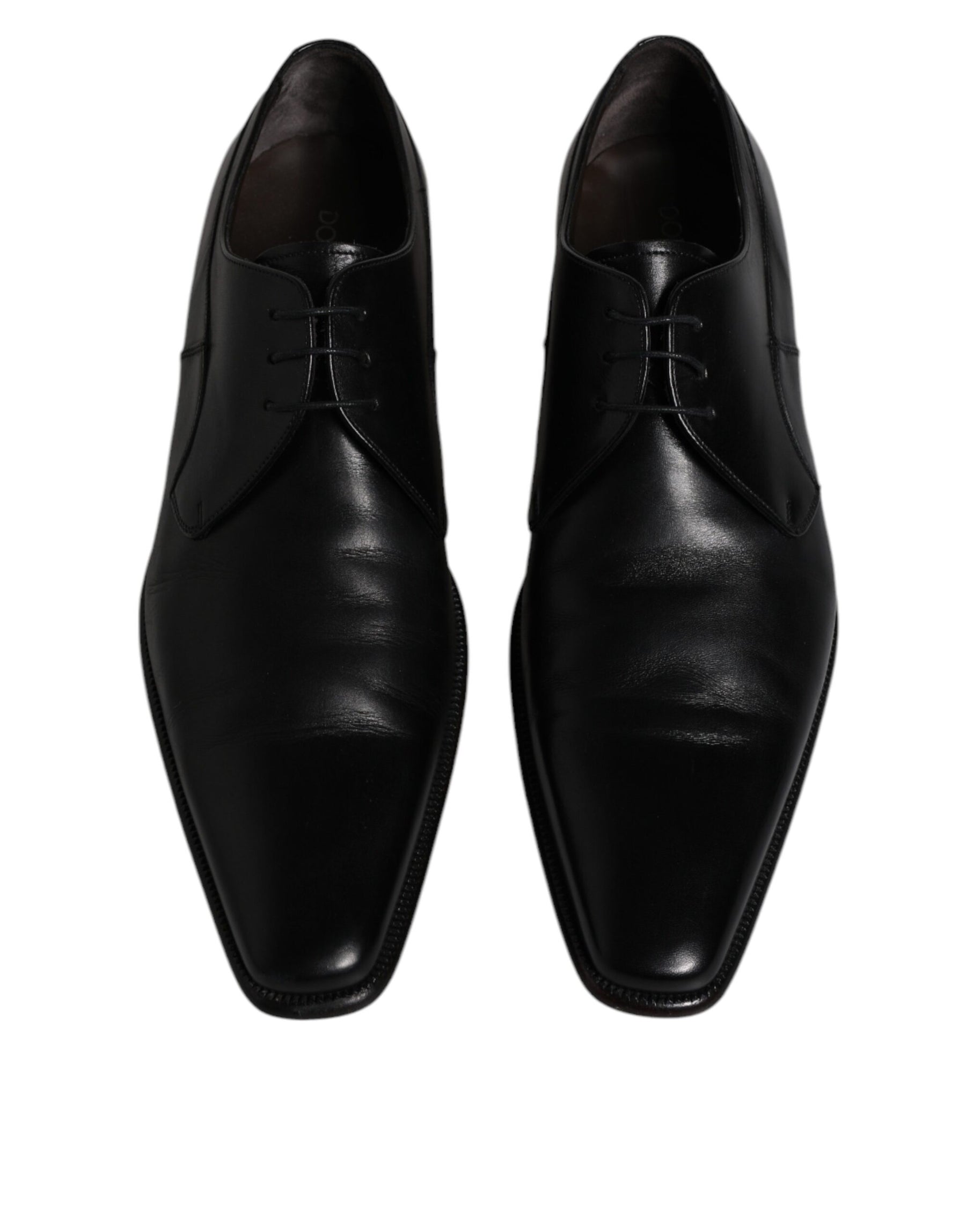 Dolce & Gabbana Black Leather Derby Men Formal Dress Shoes | Regal Royce