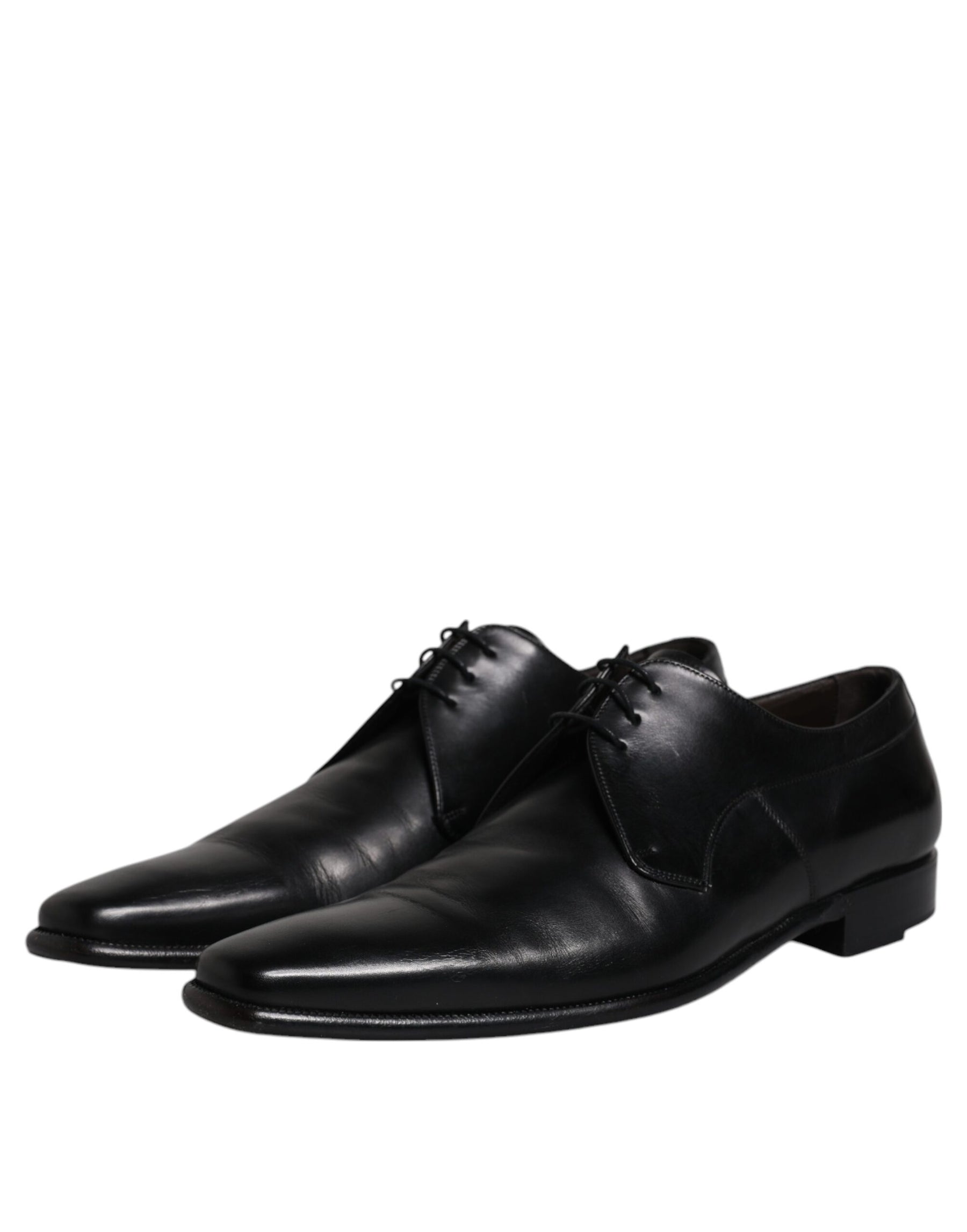 Dolce & Gabbana Black Leather Derby Men Formal Dress Shoes | Regal Royce