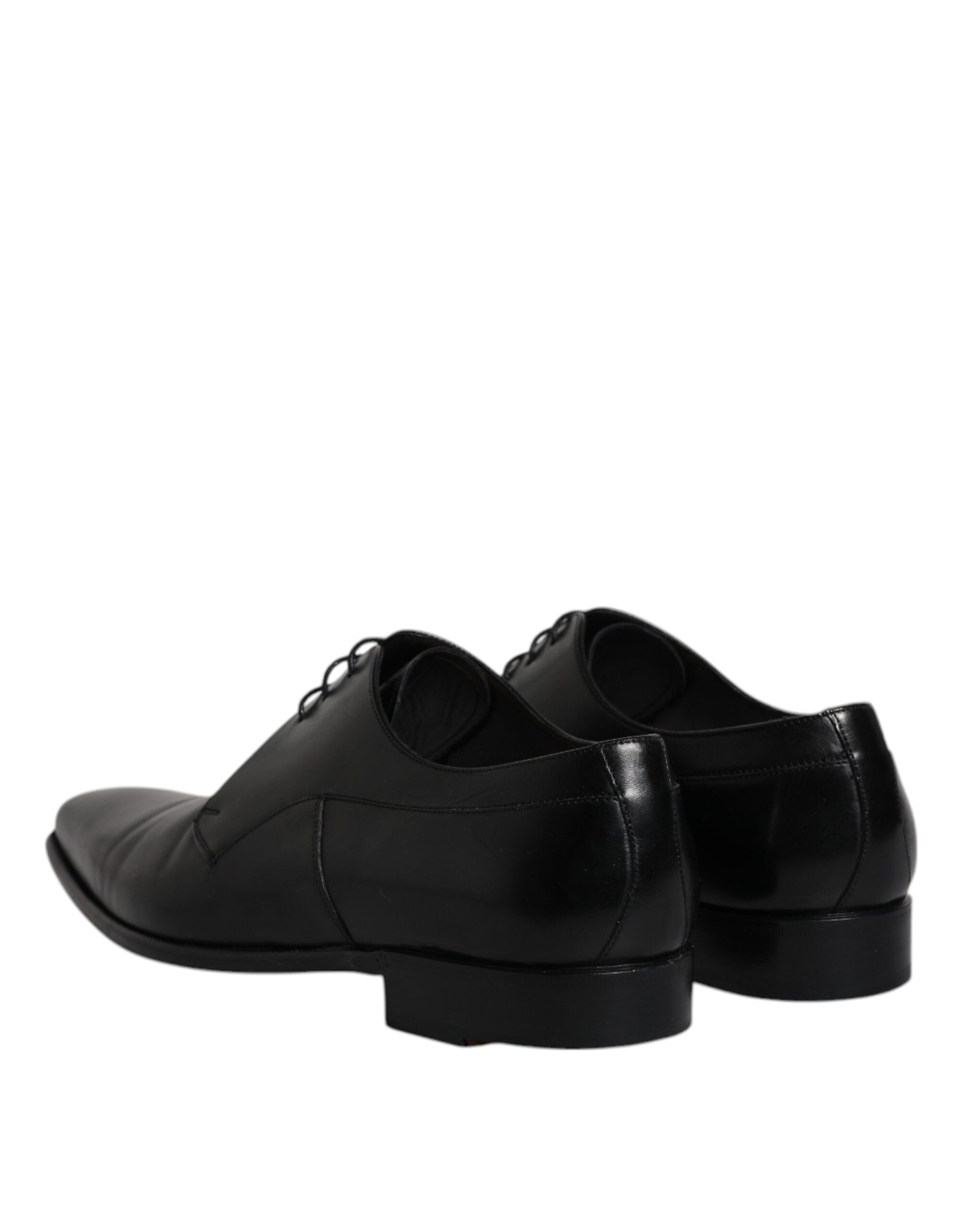 Dolce & Gabbana Black Leather Derby Men Formal Dress Shoes | Regal Royce