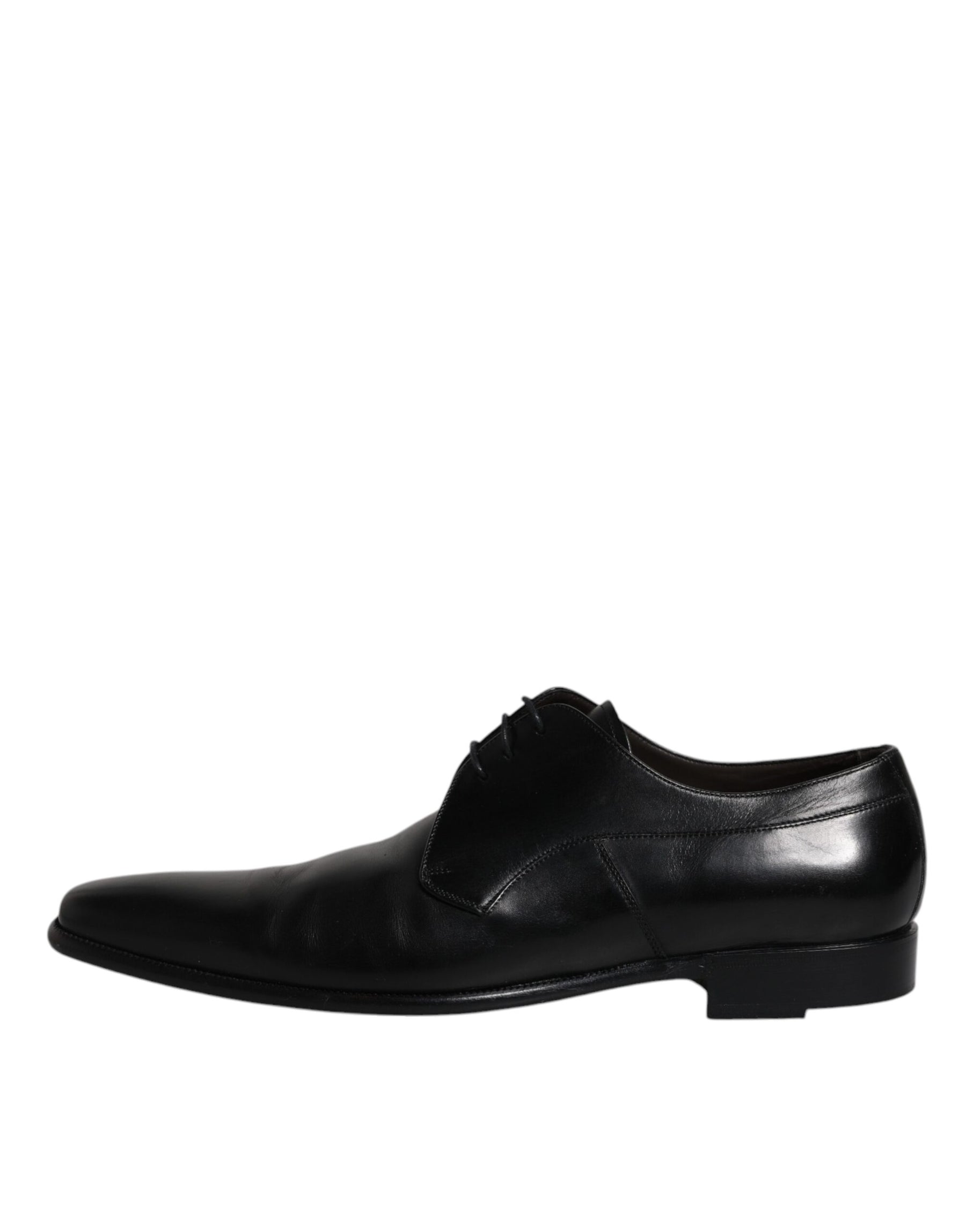 Dolce & Gabbana Black Leather Derby Men Formal Dress Shoes | Regal Royce