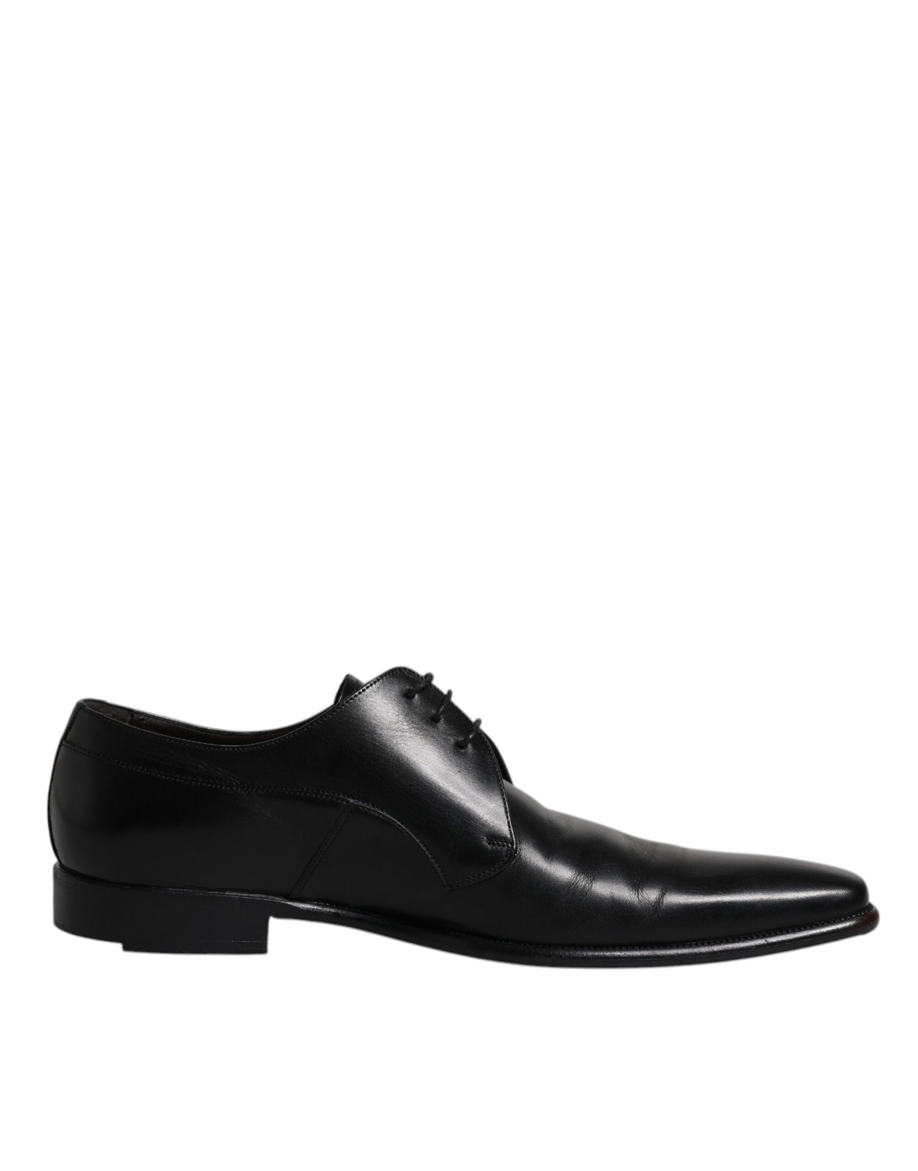 Dolce & Gabbana Black Leather Derby Men Formal Dress Shoes | Regal Royce