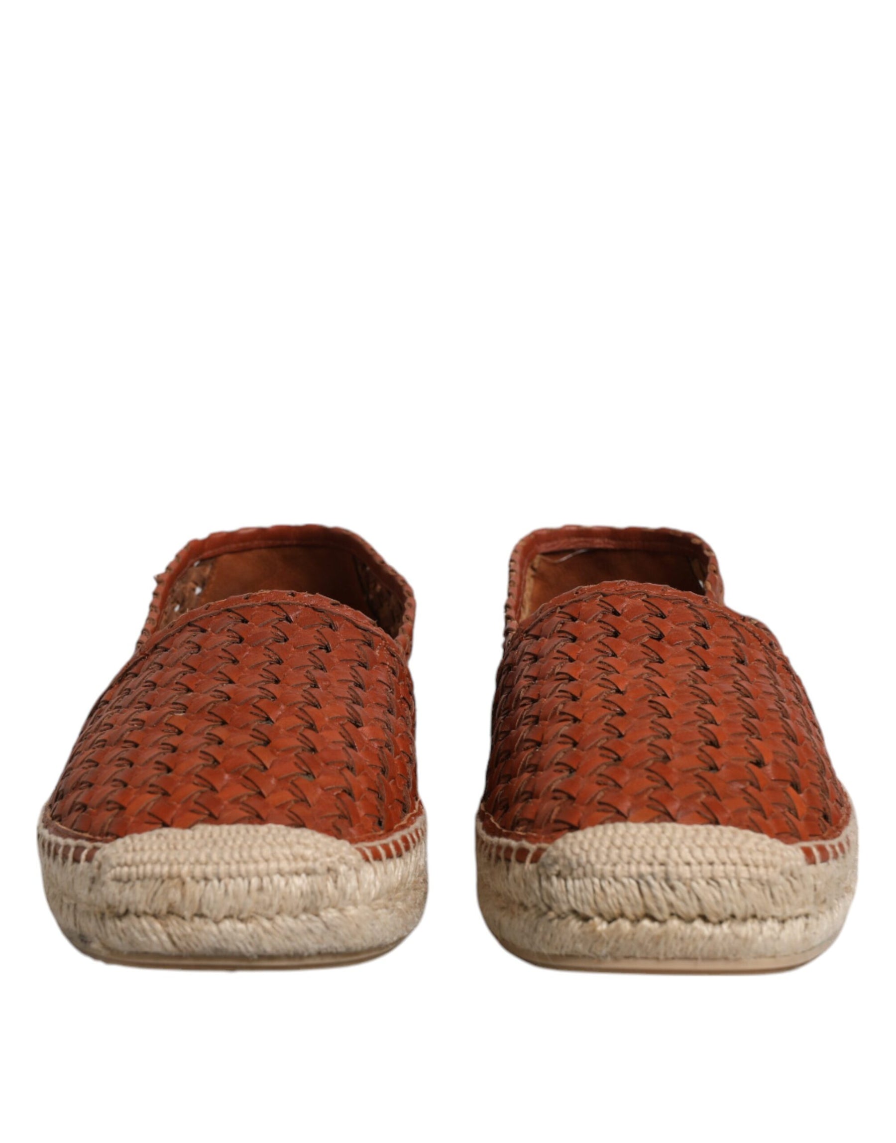 Dolce & Gabbana Maroon Woven Leather Men Espadrille Shoes | Regal Royce