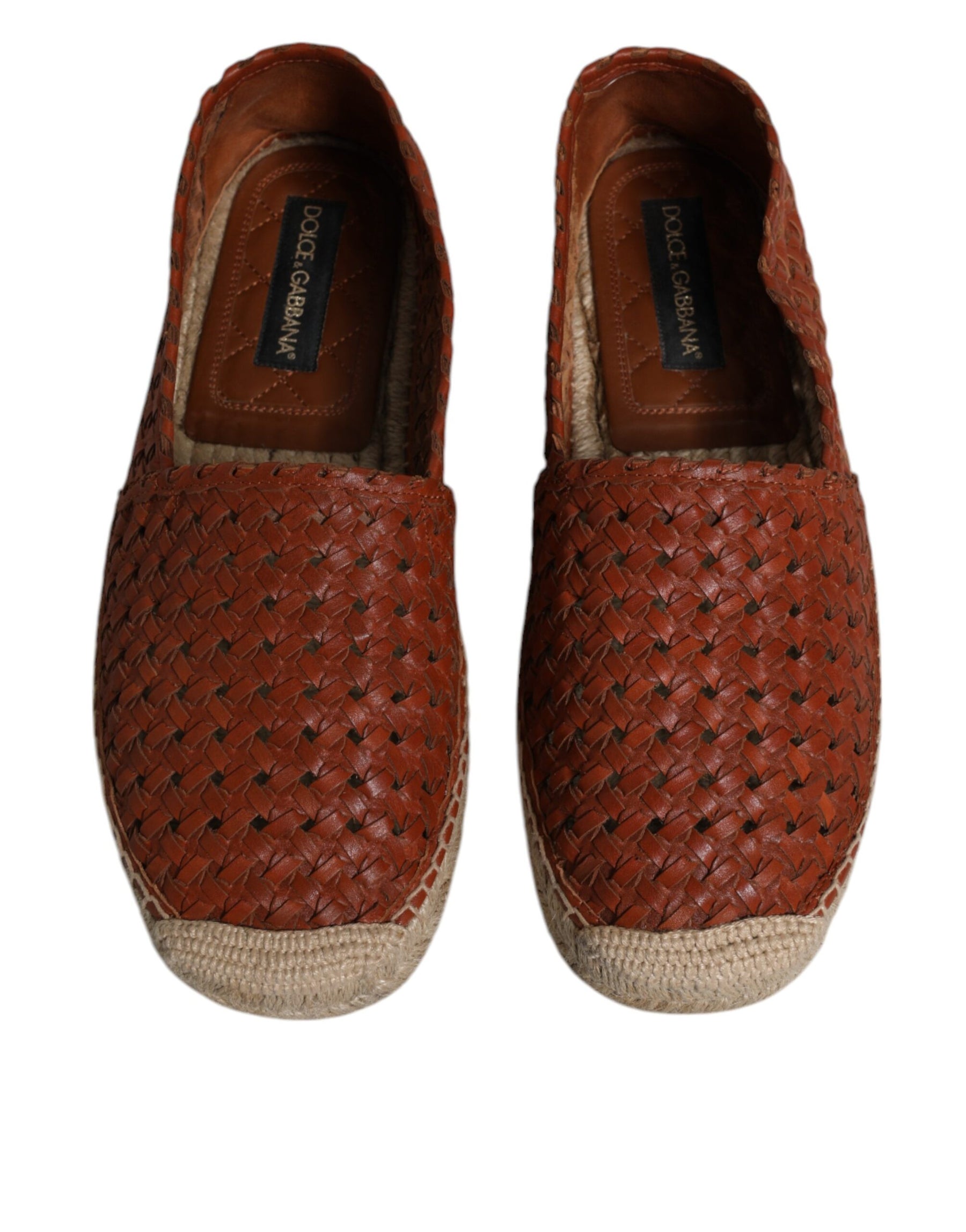 Dolce & Gabbana Maroon Woven Leather Men Espadrille Shoes | Regal Royce