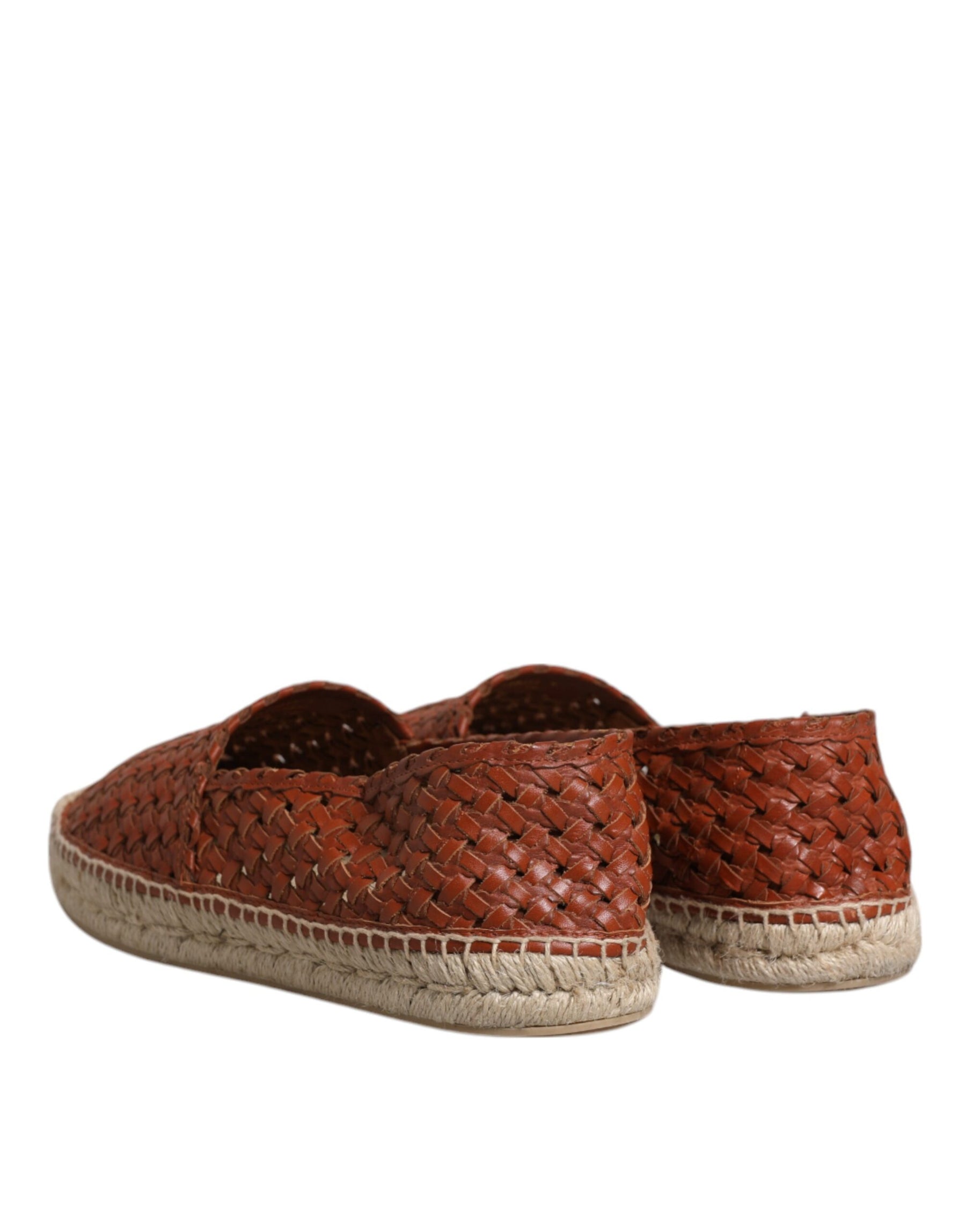 Dolce & Gabbana Maroon Woven Leather Men Espadrille Shoes | Regal Royce