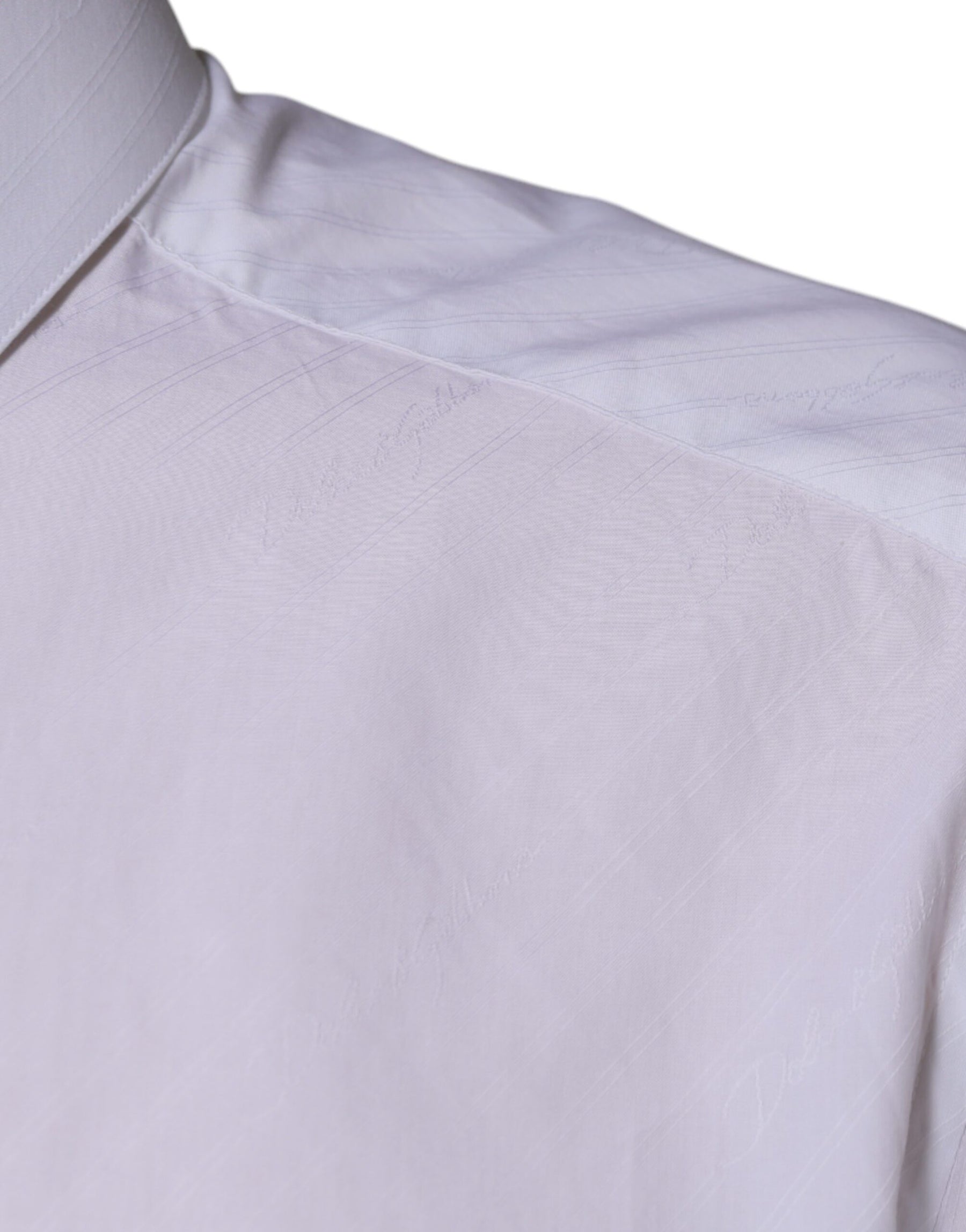 Dolce & Gabbana White Cotton Long Sleeve MARTINI Dress Shirt | Regal Royce