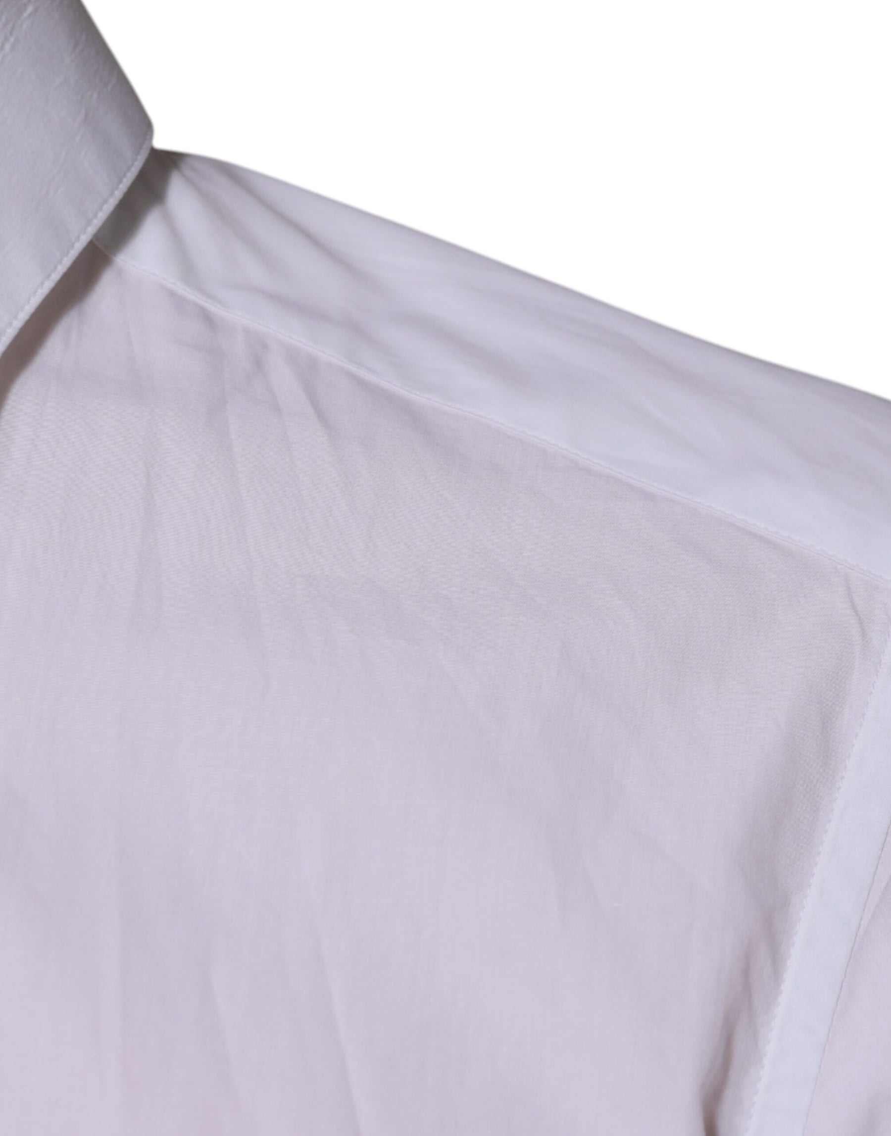 Dolce & Gabbana White Cotton Long Sleeve Formal Dress Shirt | Regal Royce