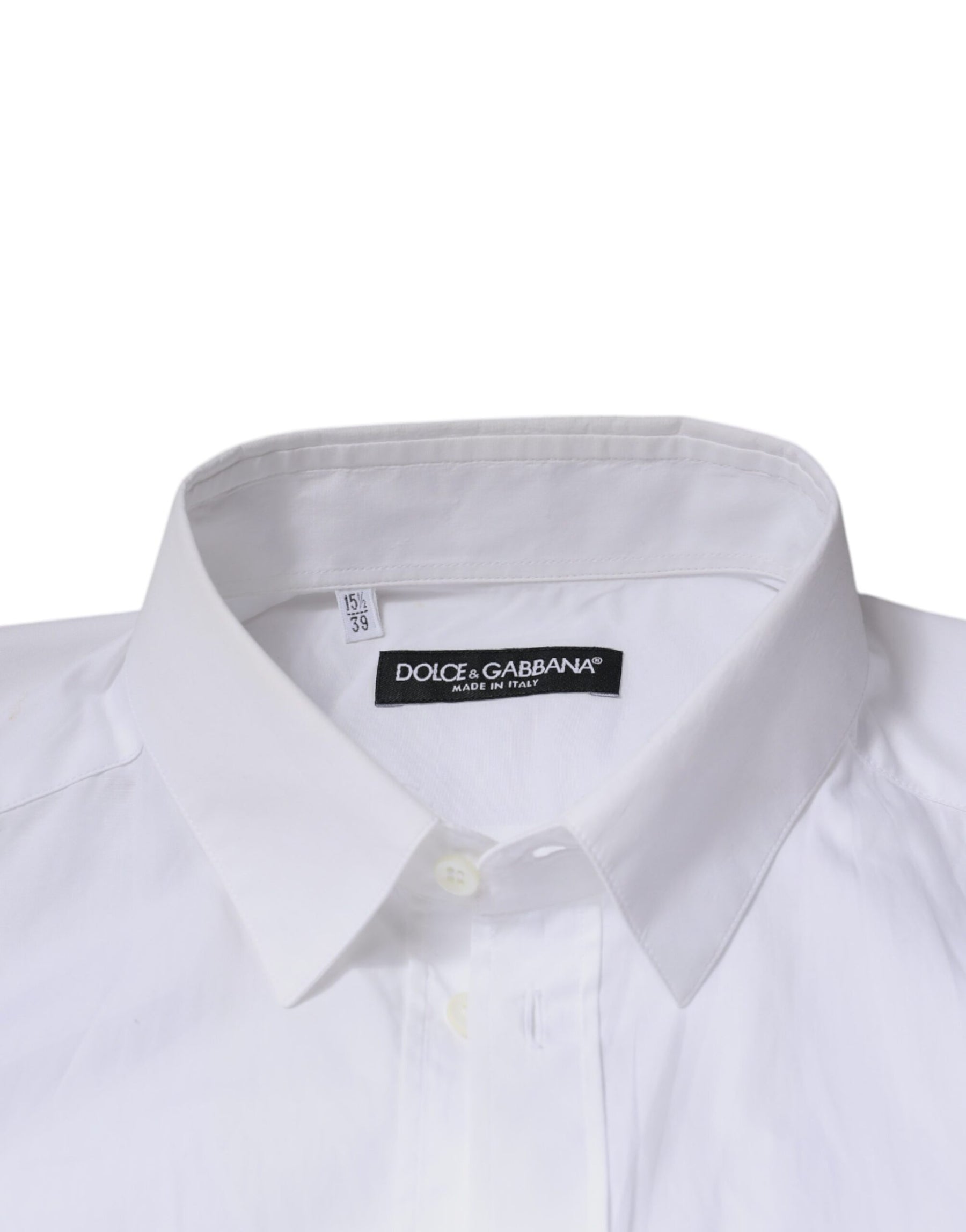 Dolce & Gabbana White Cotton Long Sleeve Formal Dress Shirt | Regal Royce