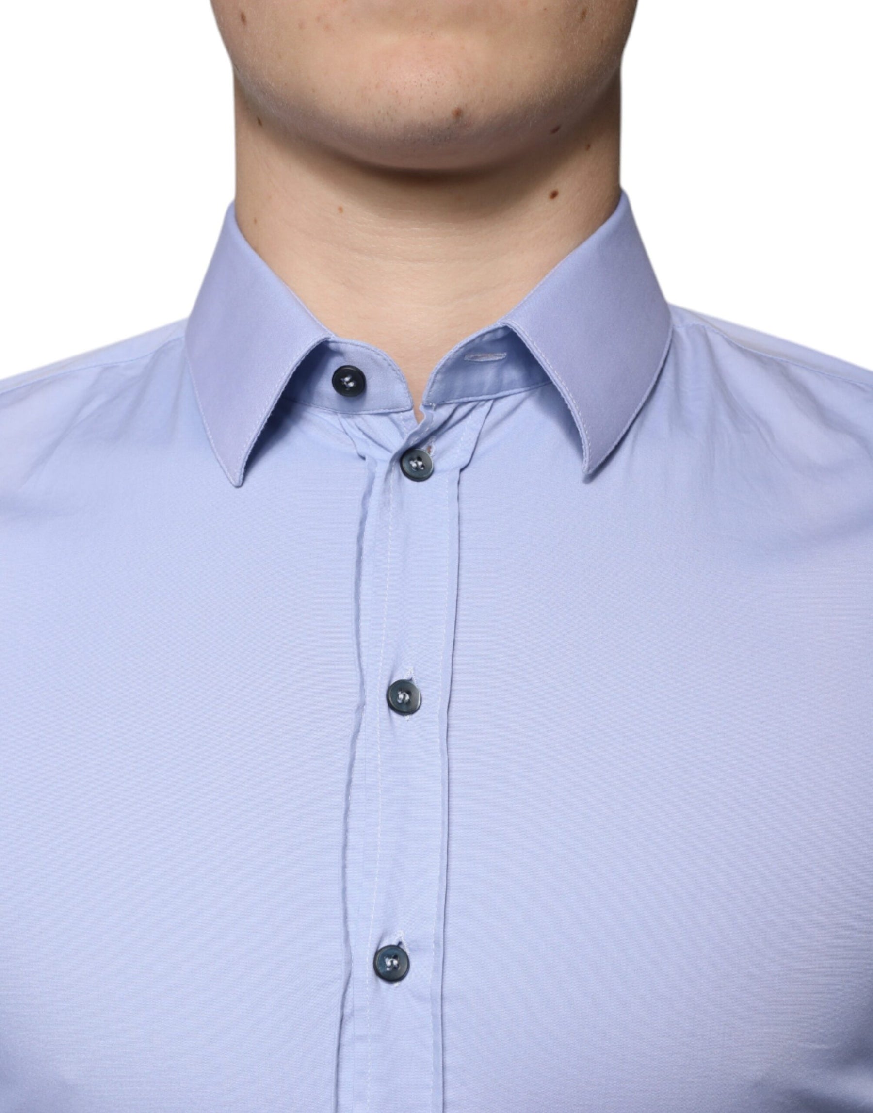 Dolce & Gabbana Light Blue Cotton Slim Fit SICILIA Dress Shirt | Regal Royce