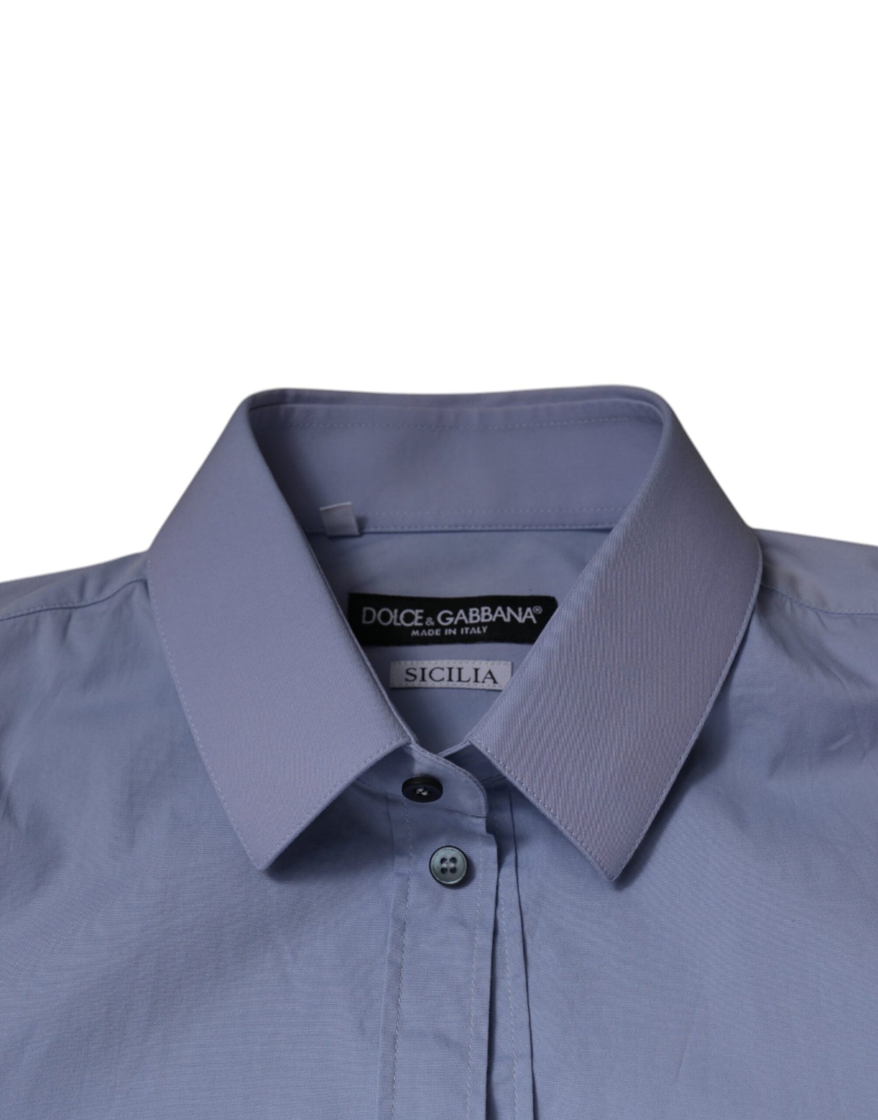 Dolce & Gabbana Light Blue Cotton Slim Fit SICILIA Dress Shirt | Regal Royce