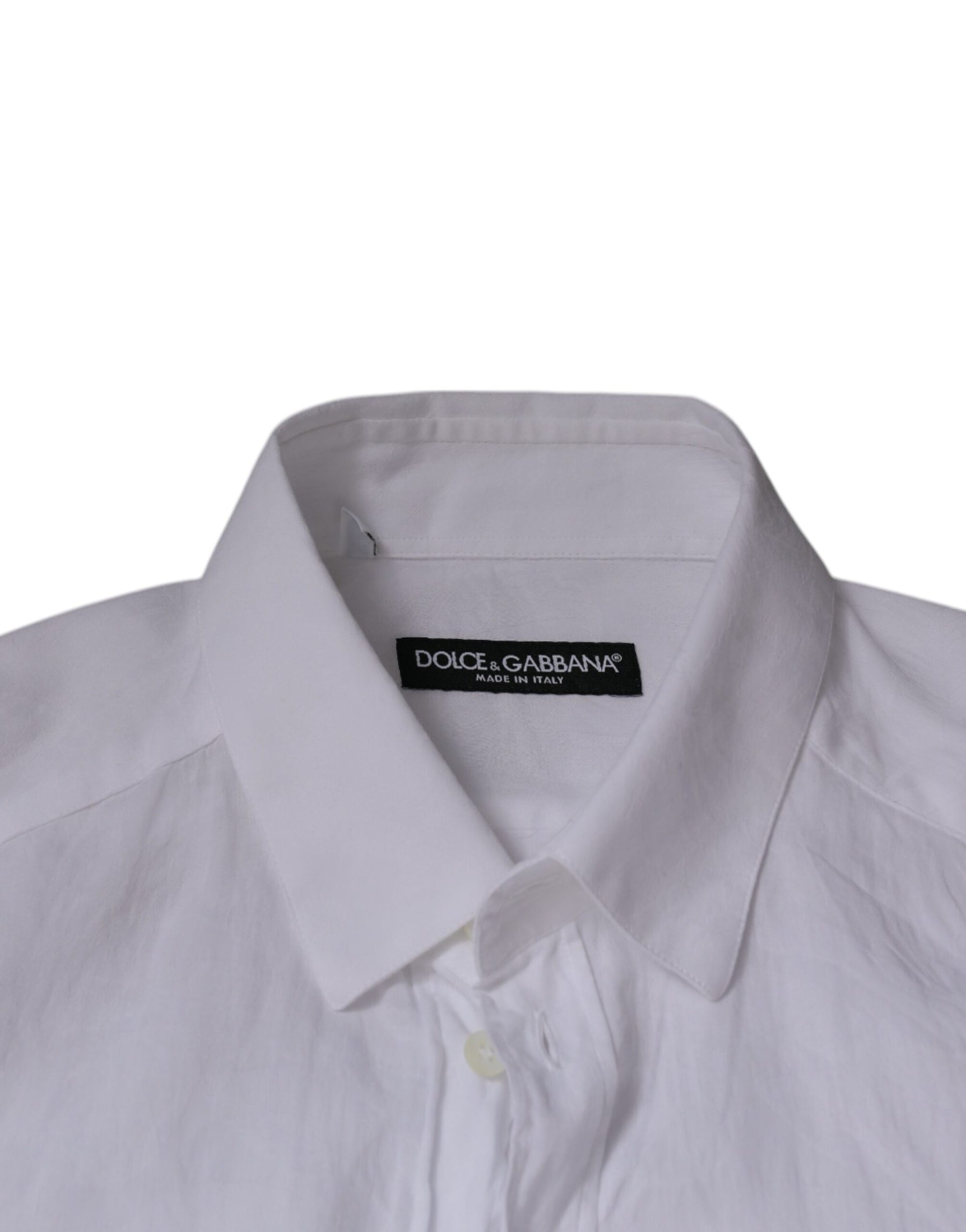 Dolce & Gabbana White Cotton Slim Fit Men Formal Dress Shirt | Regal Royce