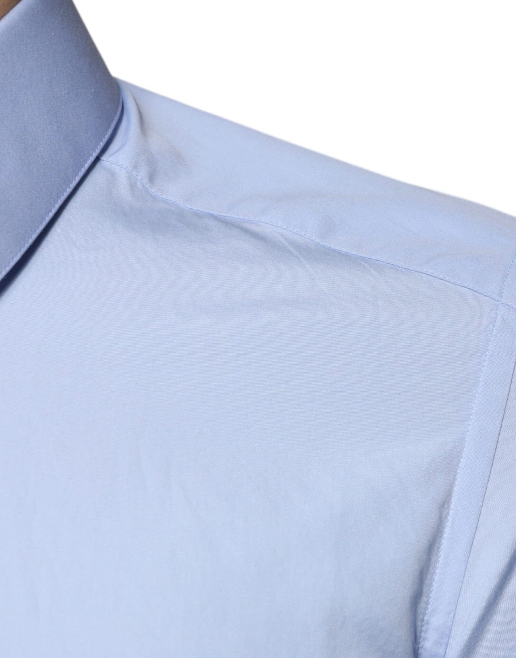 Dolce & Gabbana Light Blue Cotton Slim Fit GOLD Dress Shirt | Regal Royce