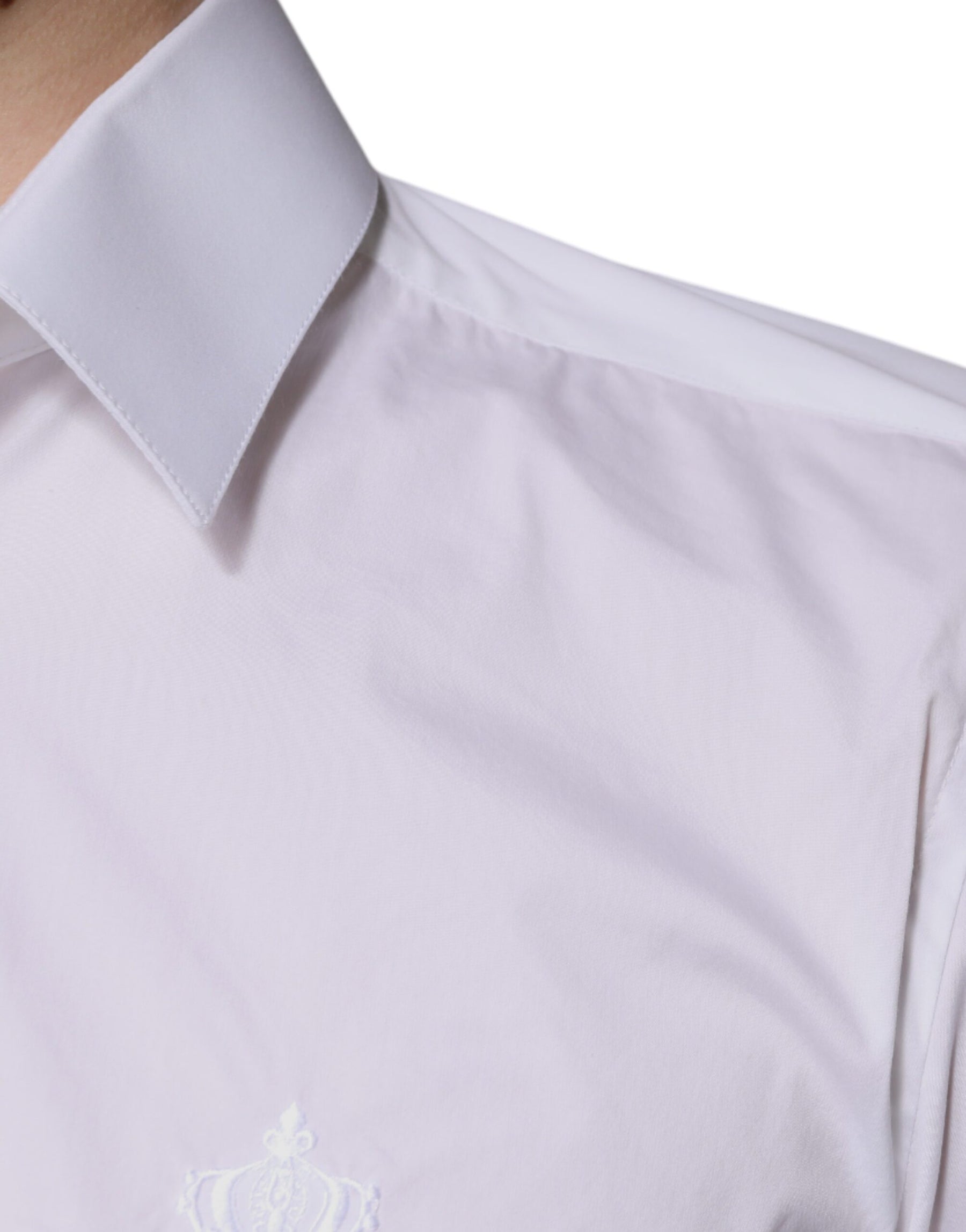 Dolce & Gabbana White Cotton Slim Fit Men MARTINI Dress Shirt | Regal Royce