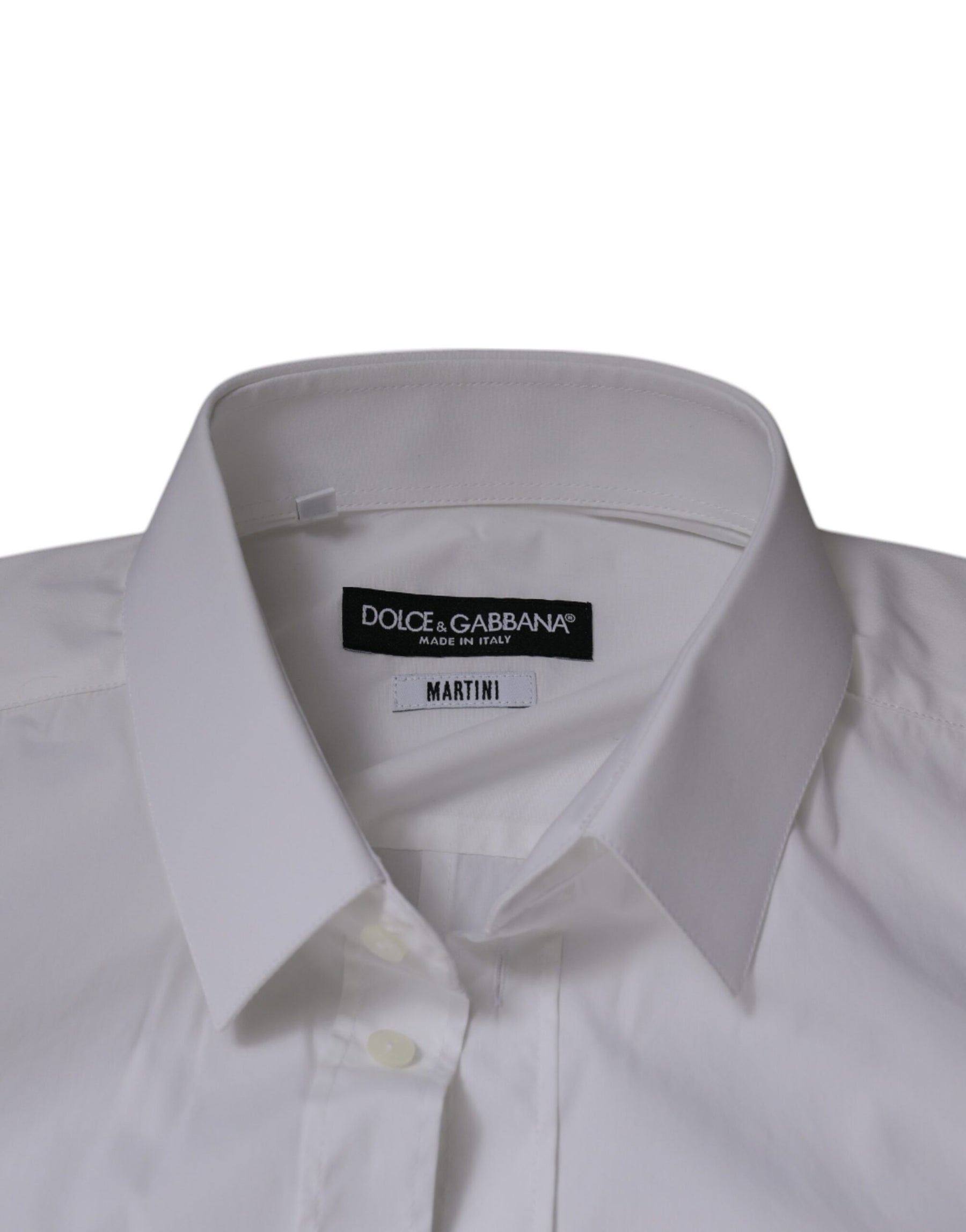 Dolce & Gabbana White Cotton Slim Fit Men MARTINI Dress Shirt | Regal Royce