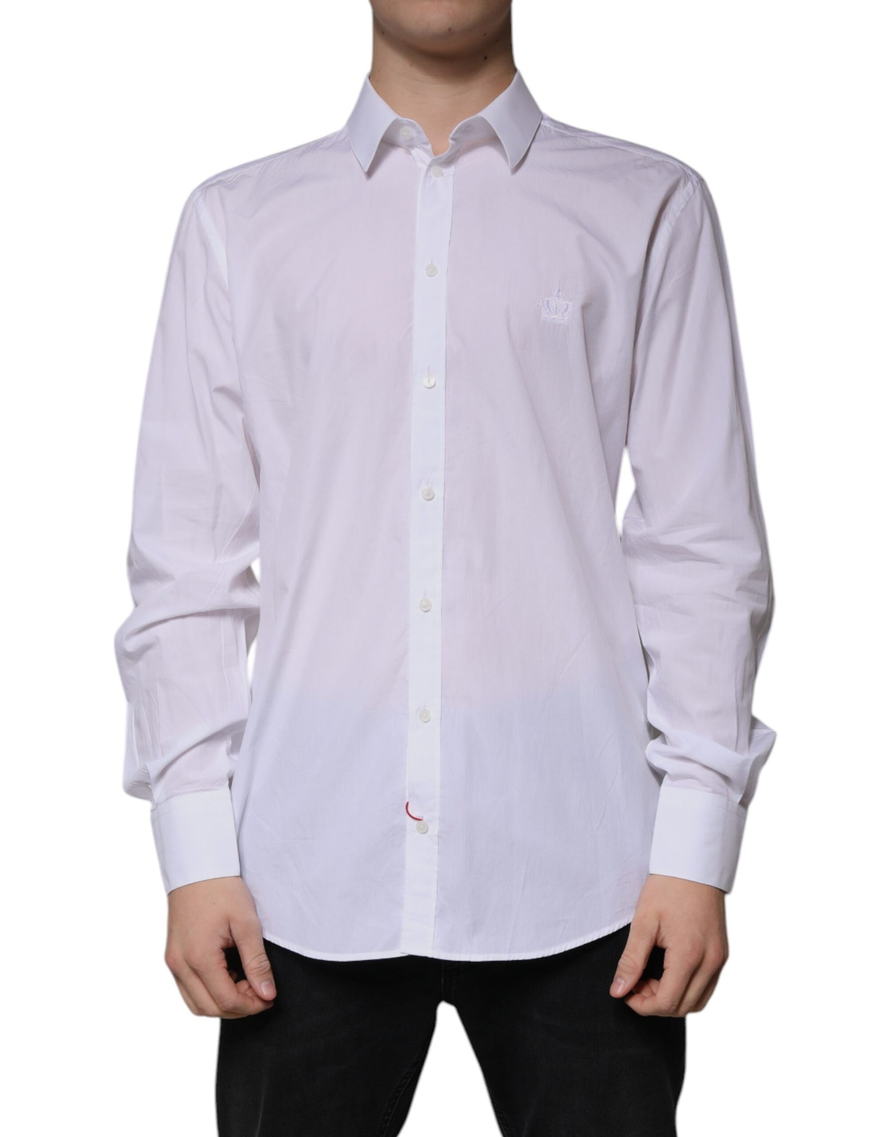 Dolce & Gabbana White Cotton Slim Fit MARTINI Dress Shirt | Regal Royce