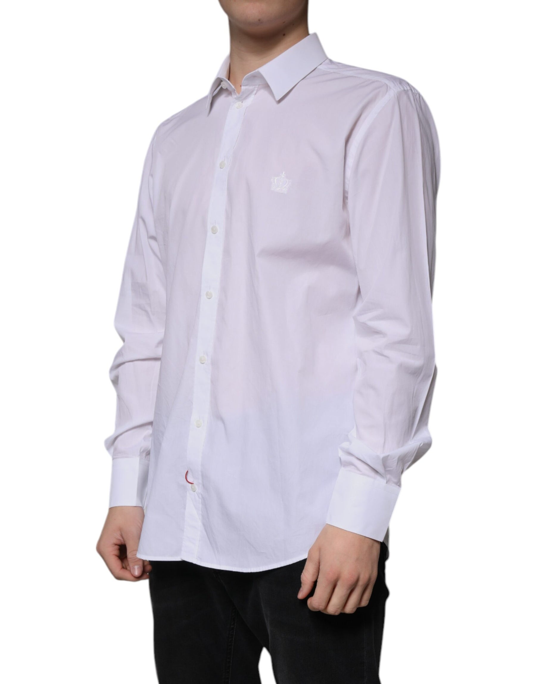 Dolce & Gabbana White Cotton Slim Fit MARTINI Dress Shirt | Regal Royce