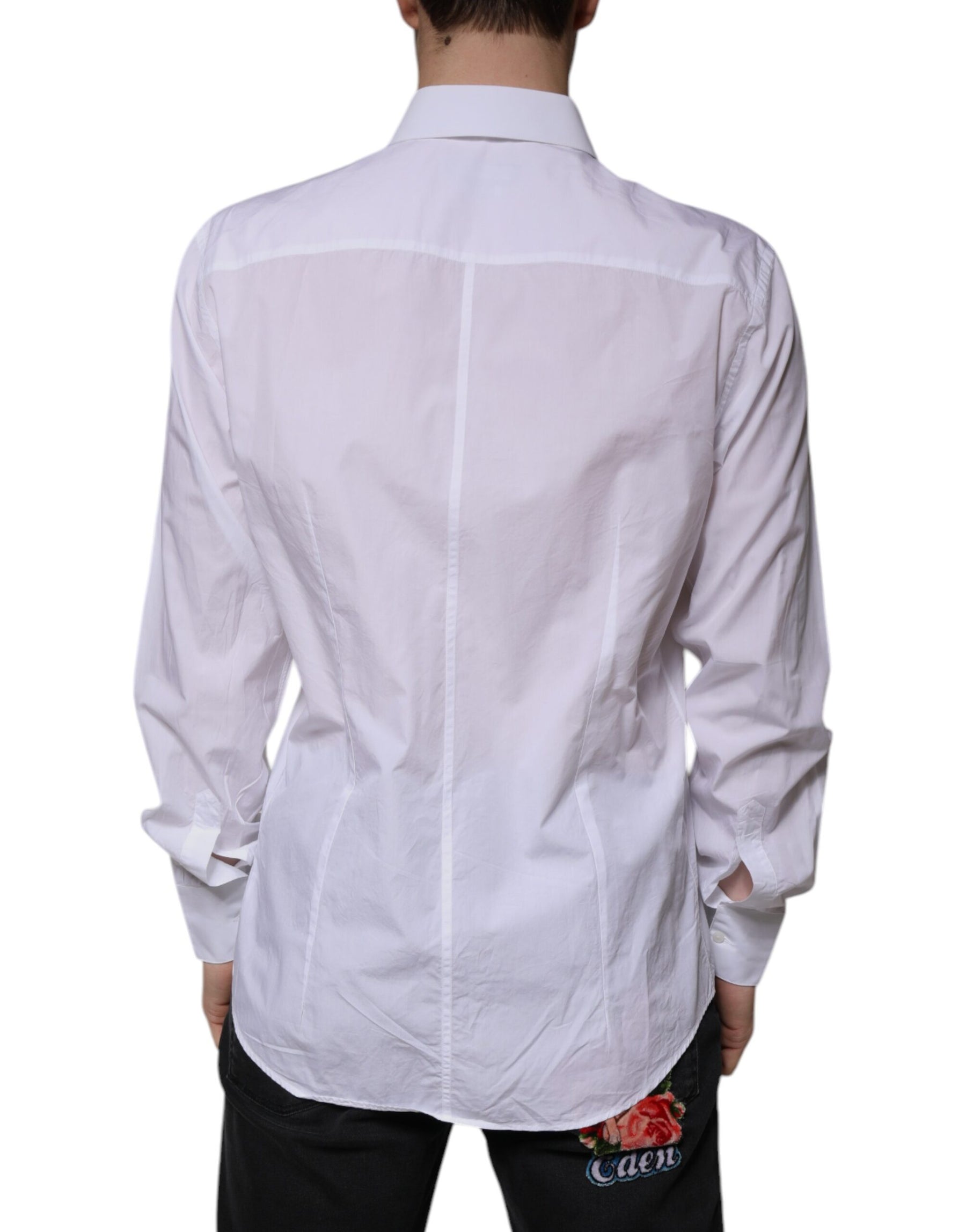 Dolce & Gabbana White Cotton Slim Fit MARTINI Dress Shirt | Regal Royce