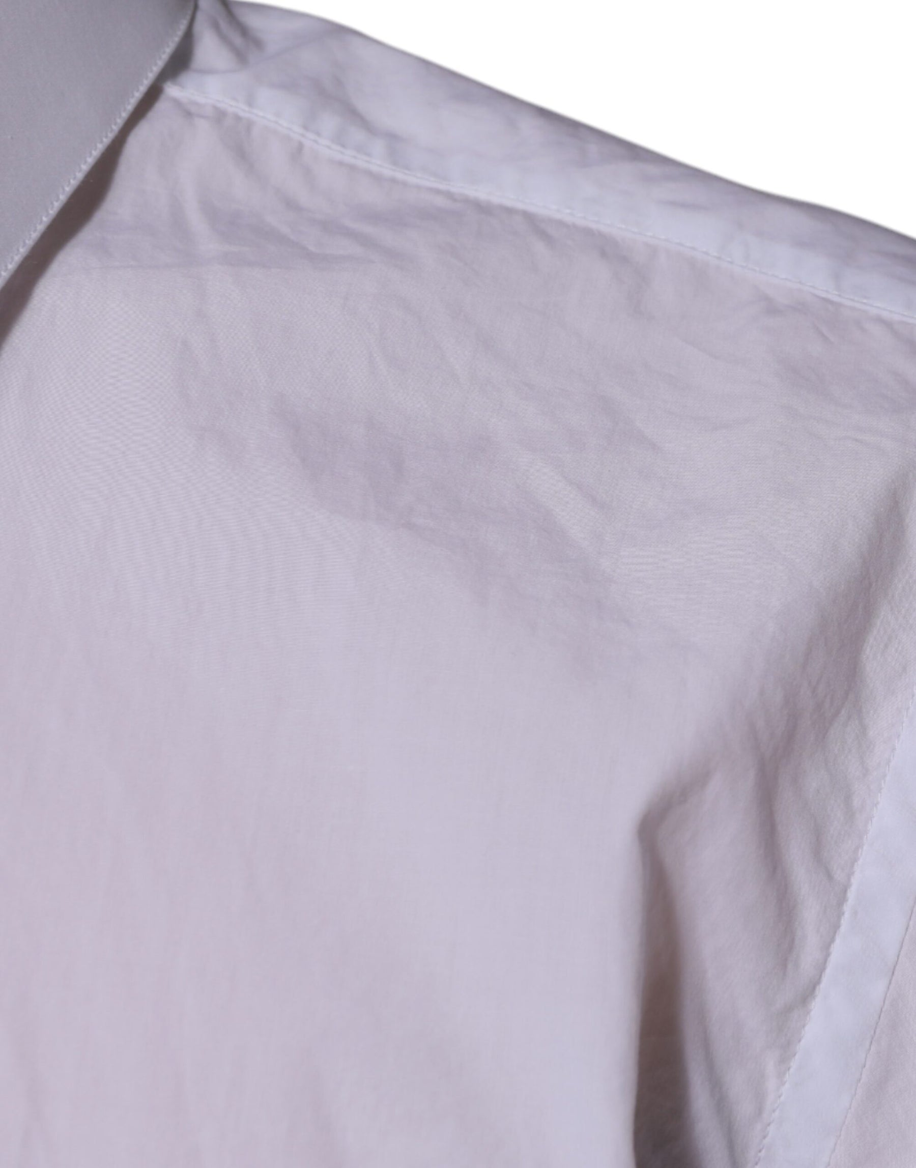 Dolce & Gabbana White Cotton Slim Fit MARTINI Men Dress Shirt | Regal Royce