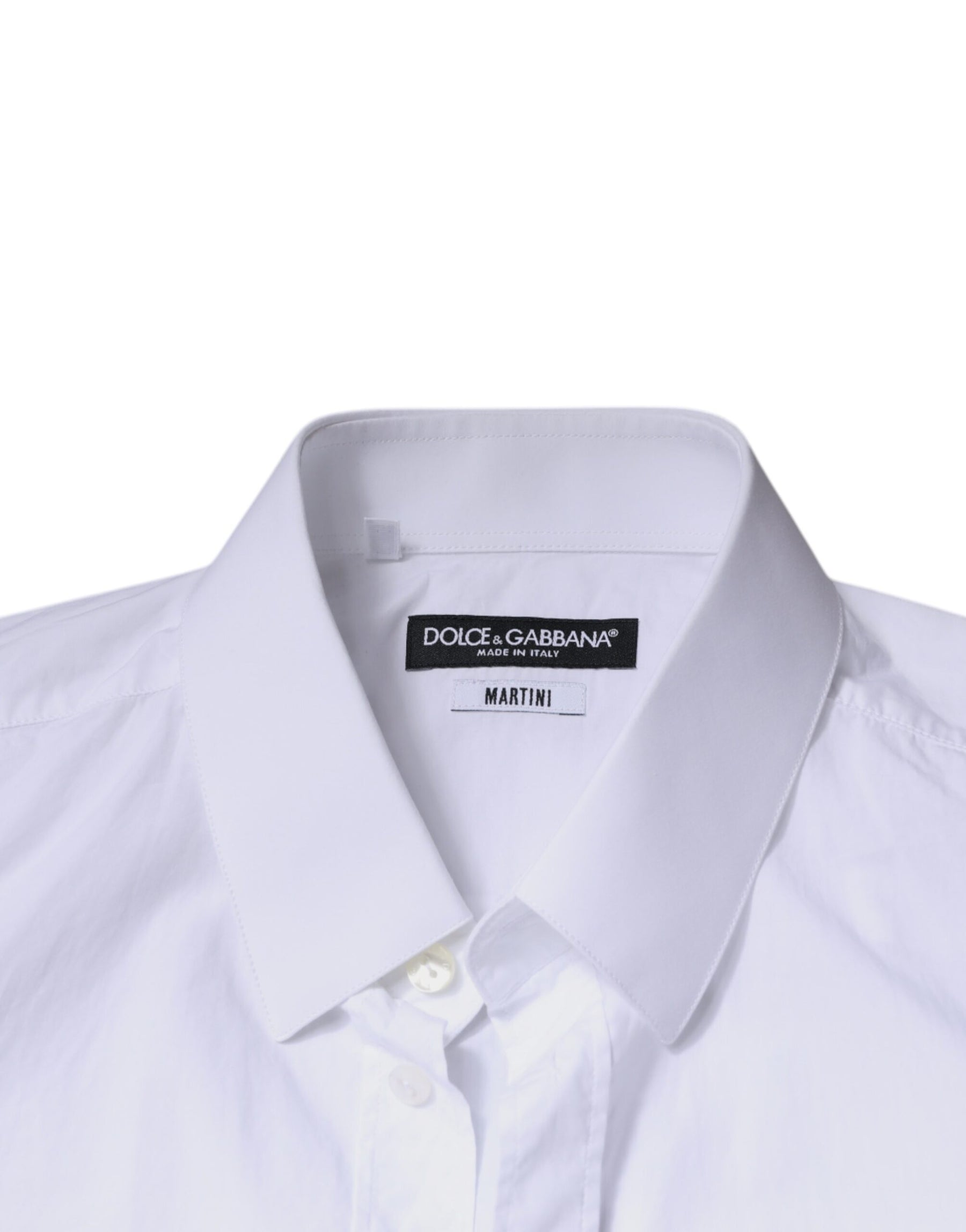 Dolce & Gabbana White Cotton Slim Fit MARTINI Men Dress Shirt | Regal Royce