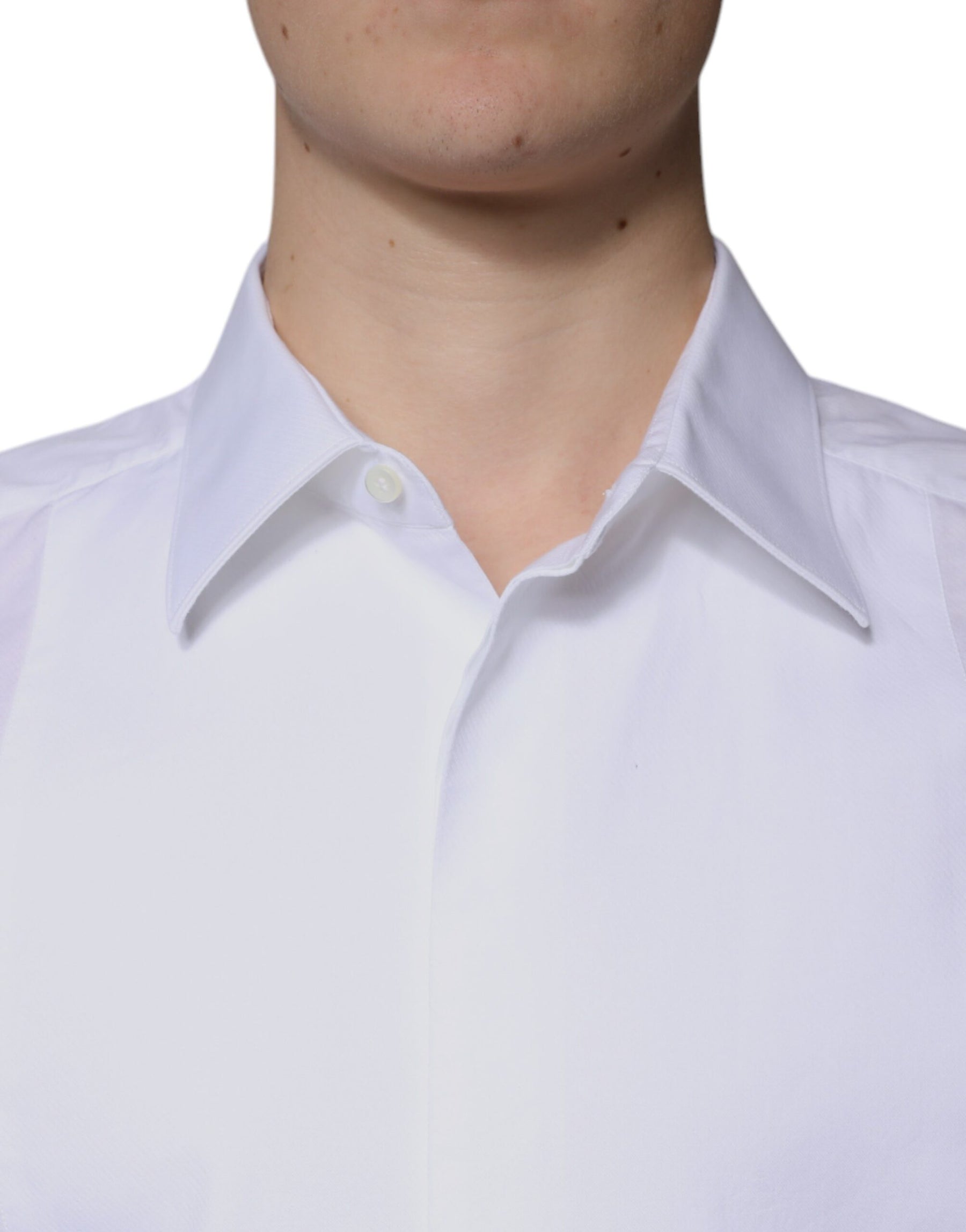 Dolce & Gabbana White Bib Cotton Poplin GOLD Formal Shirt | Regal Royce