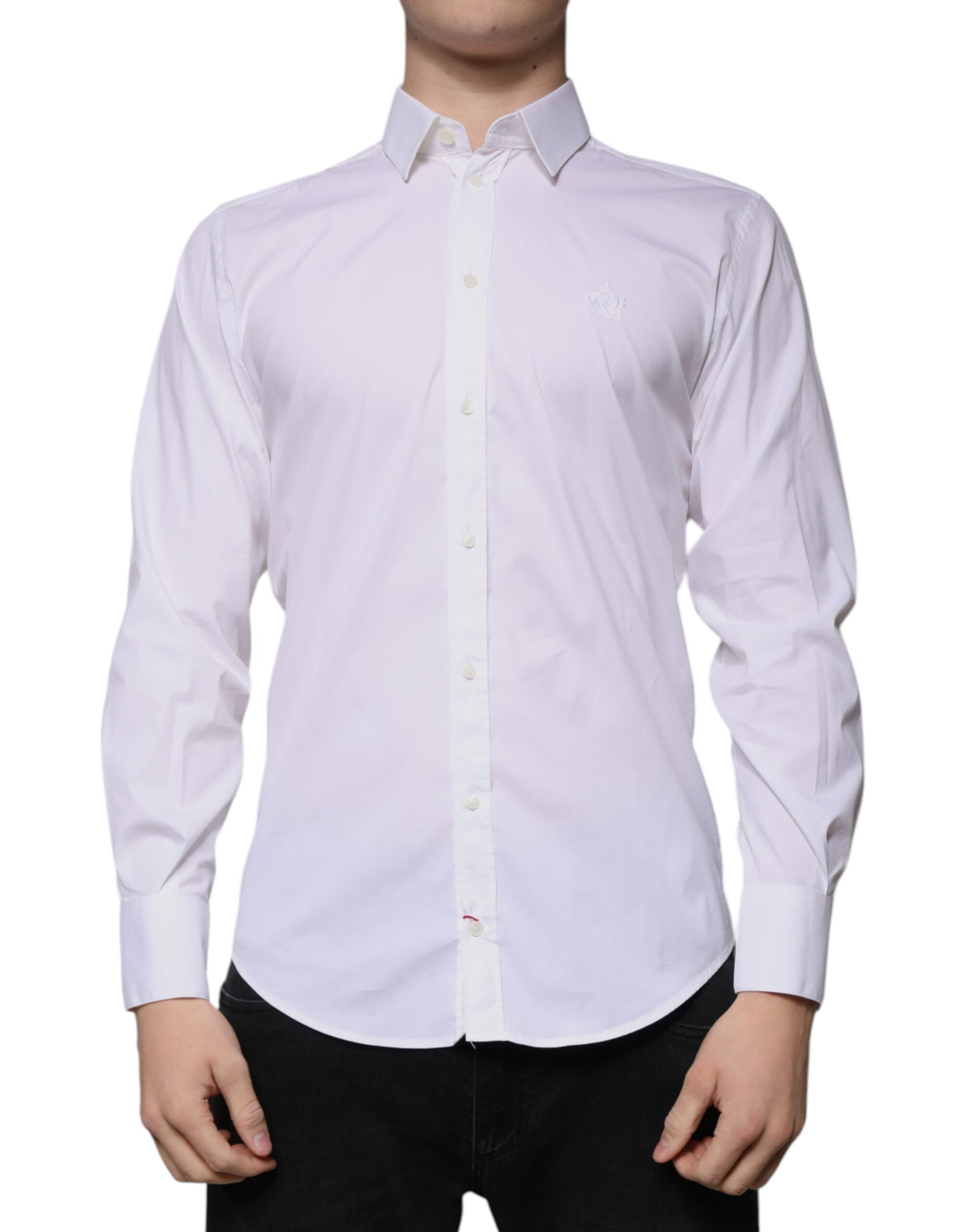 Dolce & Gabbana White Cotton Blend Formal MARTINI Shirt | Regal Royce