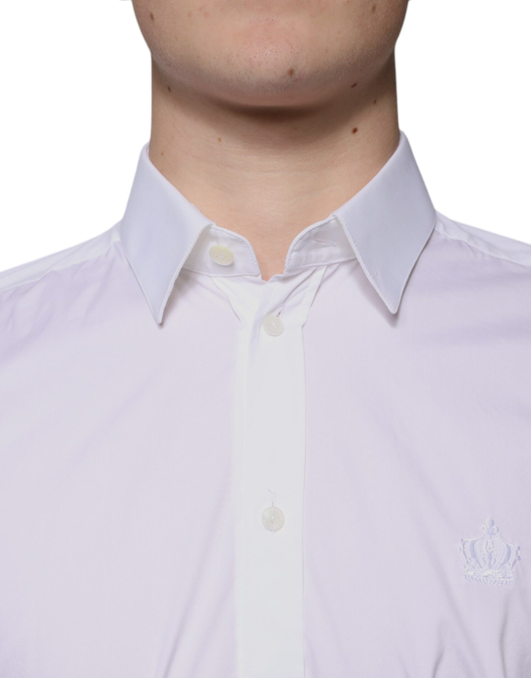 Dolce & Gabbana White Cotton Blend Formal MARTINI Shirt | Regal Royce