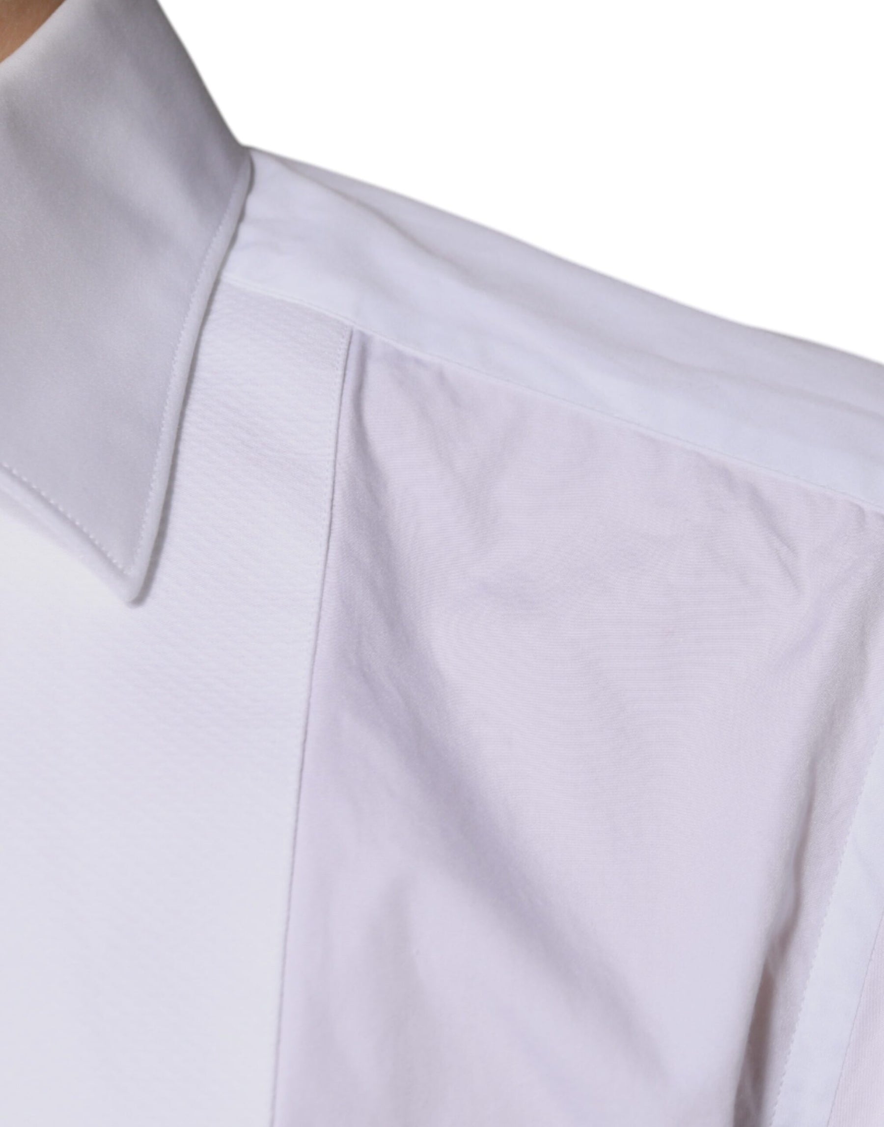 Dolce & Gabbana White Bib Cotton Poplin GOLD Men Formal Shirt | Regal Royce