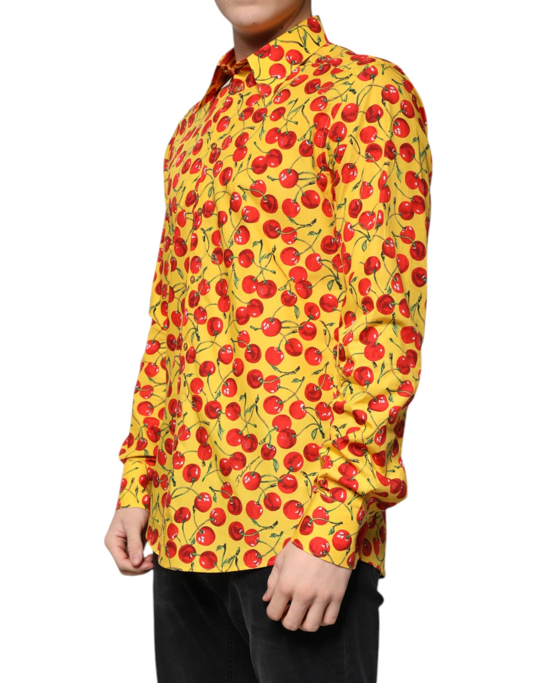 Dolce & Gabbana Yellow Cherry Cotton MARTINI Dress Shirt | Regal Royce