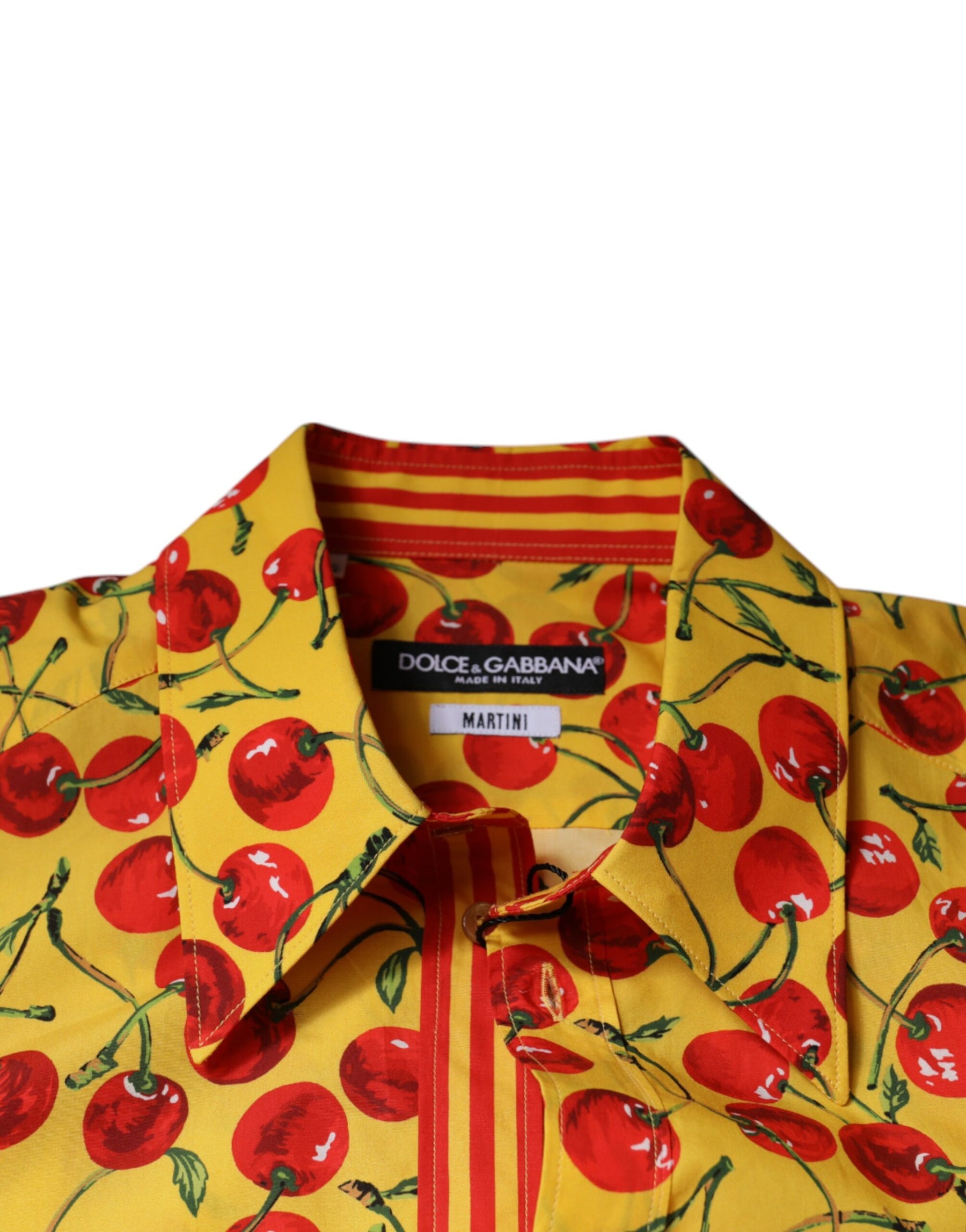 Dolce & Gabbana Yellow Cherry Cotton MARTINI Dress Shirt | Regal Royce
