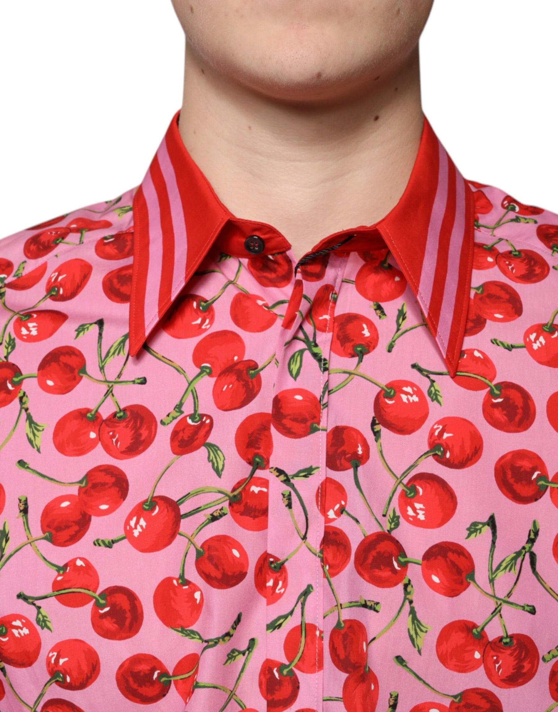 Dolce & Gabbana Pink Cherry Cotton Formal MARTINI Dress Shirt | Regal Royce