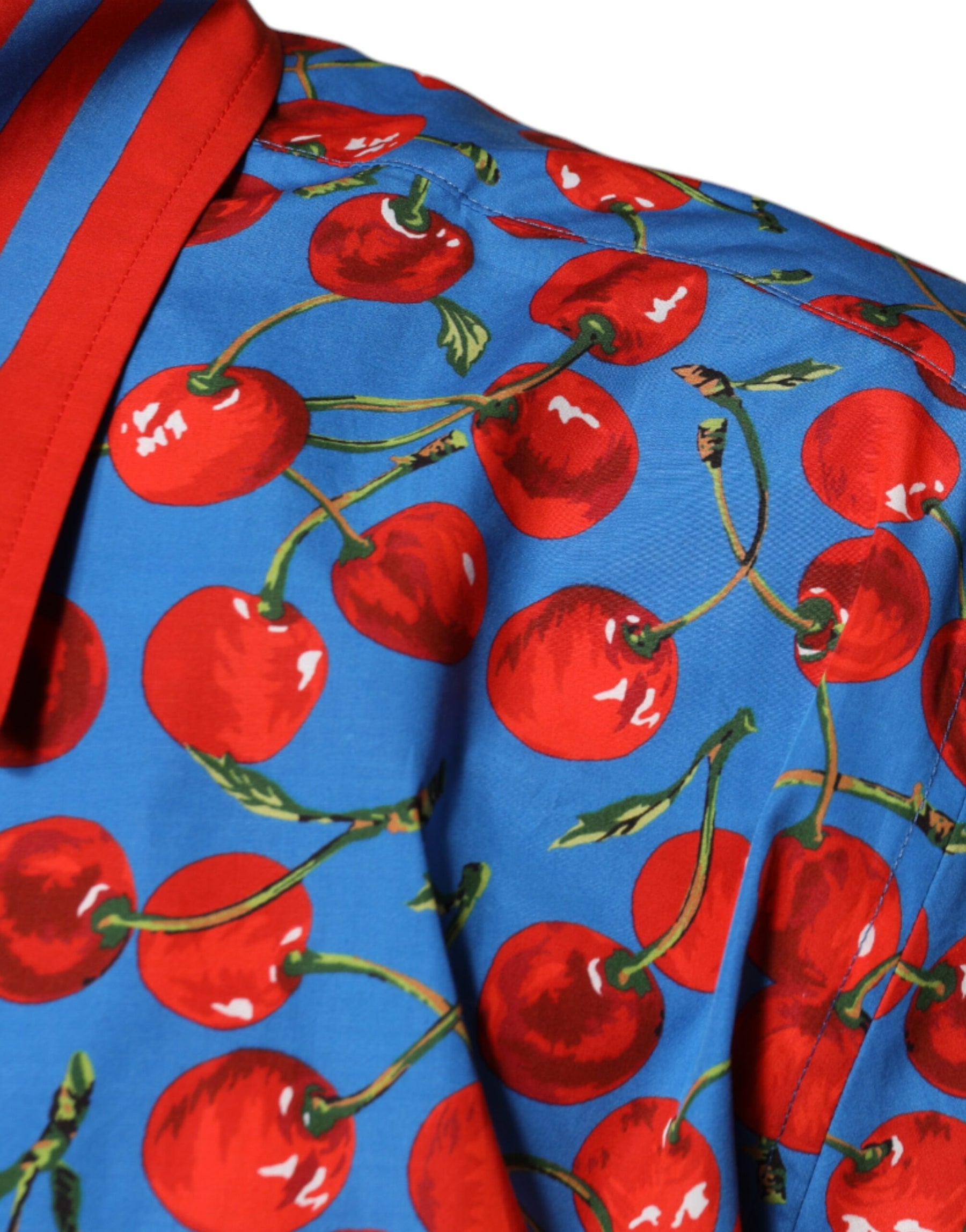 Dolce & Gabbana Blue Cherry Cotton Button Down Casual Shirt | Regal Royce