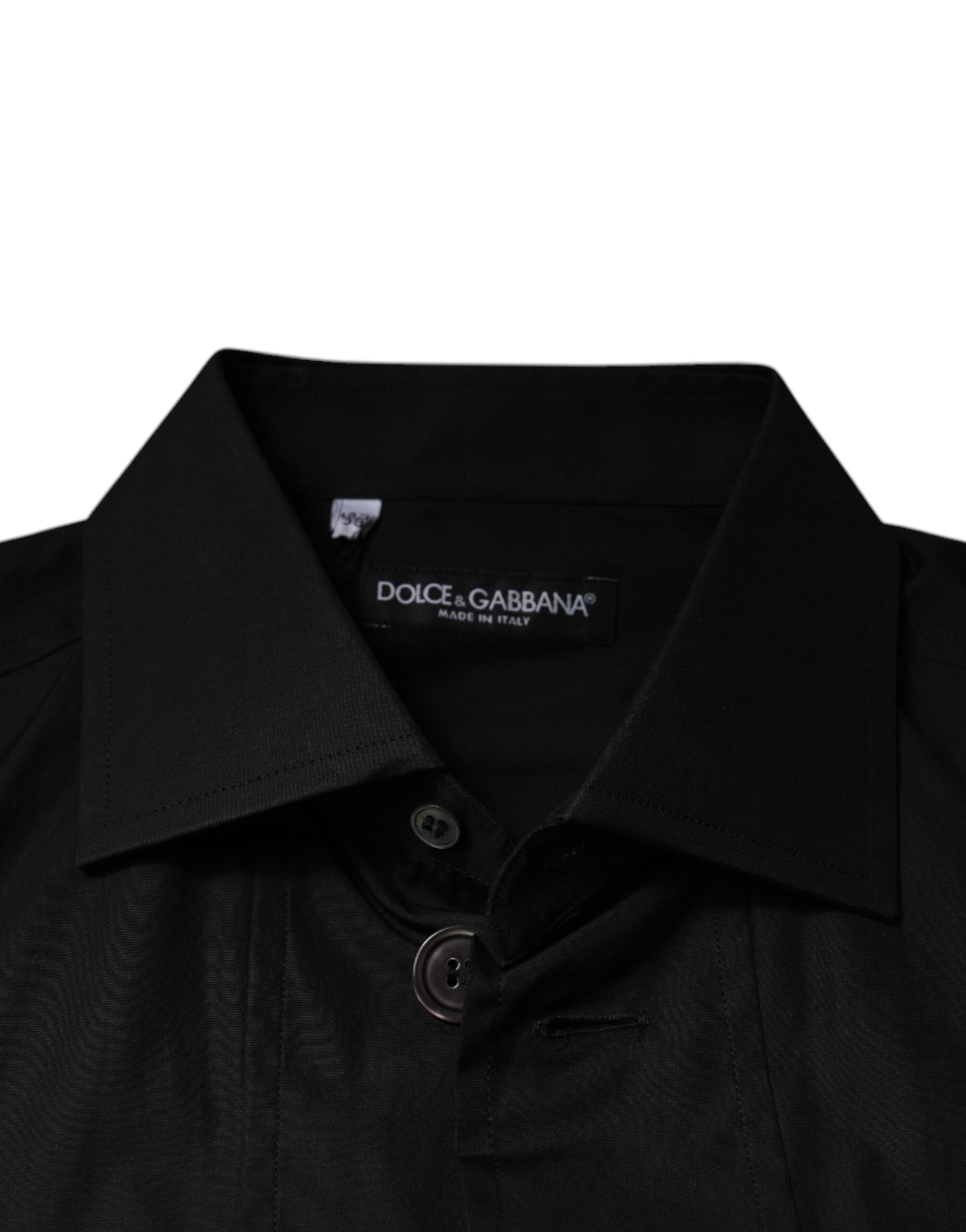 Dolce & Gabbana Black Cotton Formal Long Sleeves Dress Shirt | Regal Royce