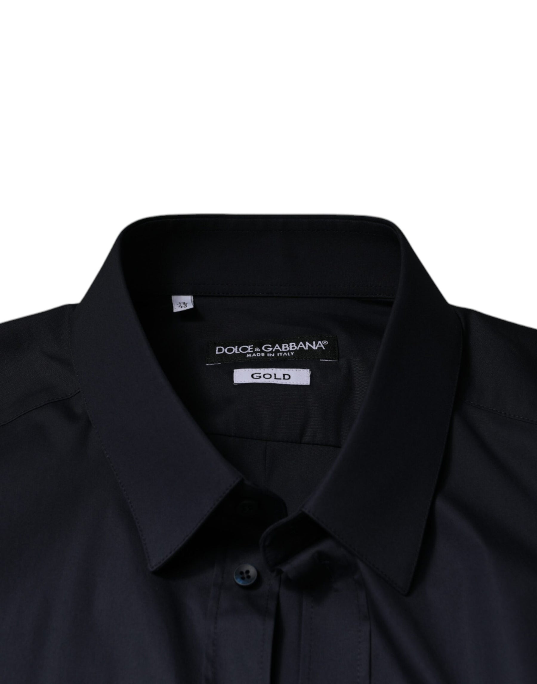 Dolce & Gabbana Black Cotton Blend Formal GOLD Dress Shirt | Regal Royce