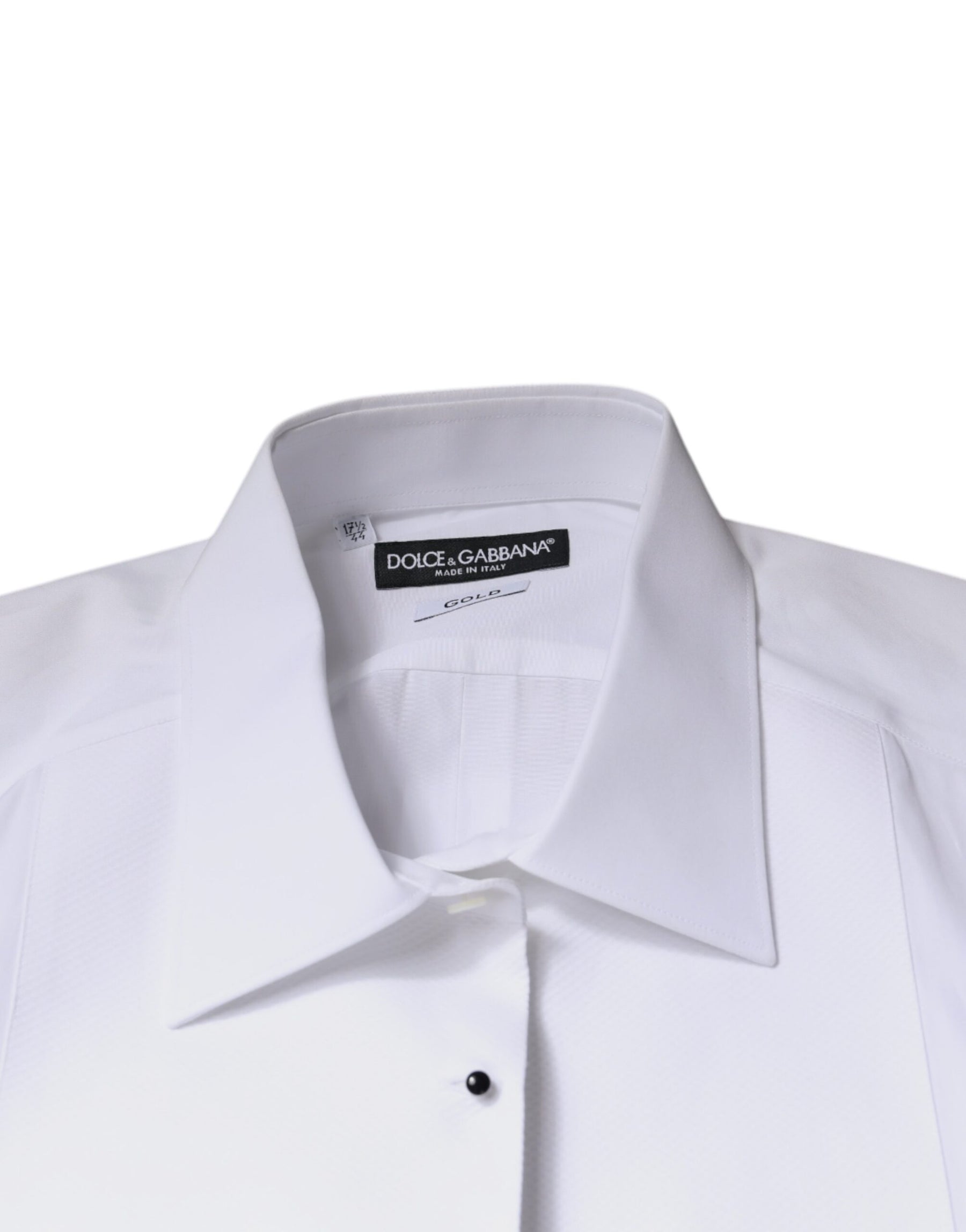 Dolce & Gabbana White Bib Cotton Poplin GOLD Formal Shirt | Regal Royce