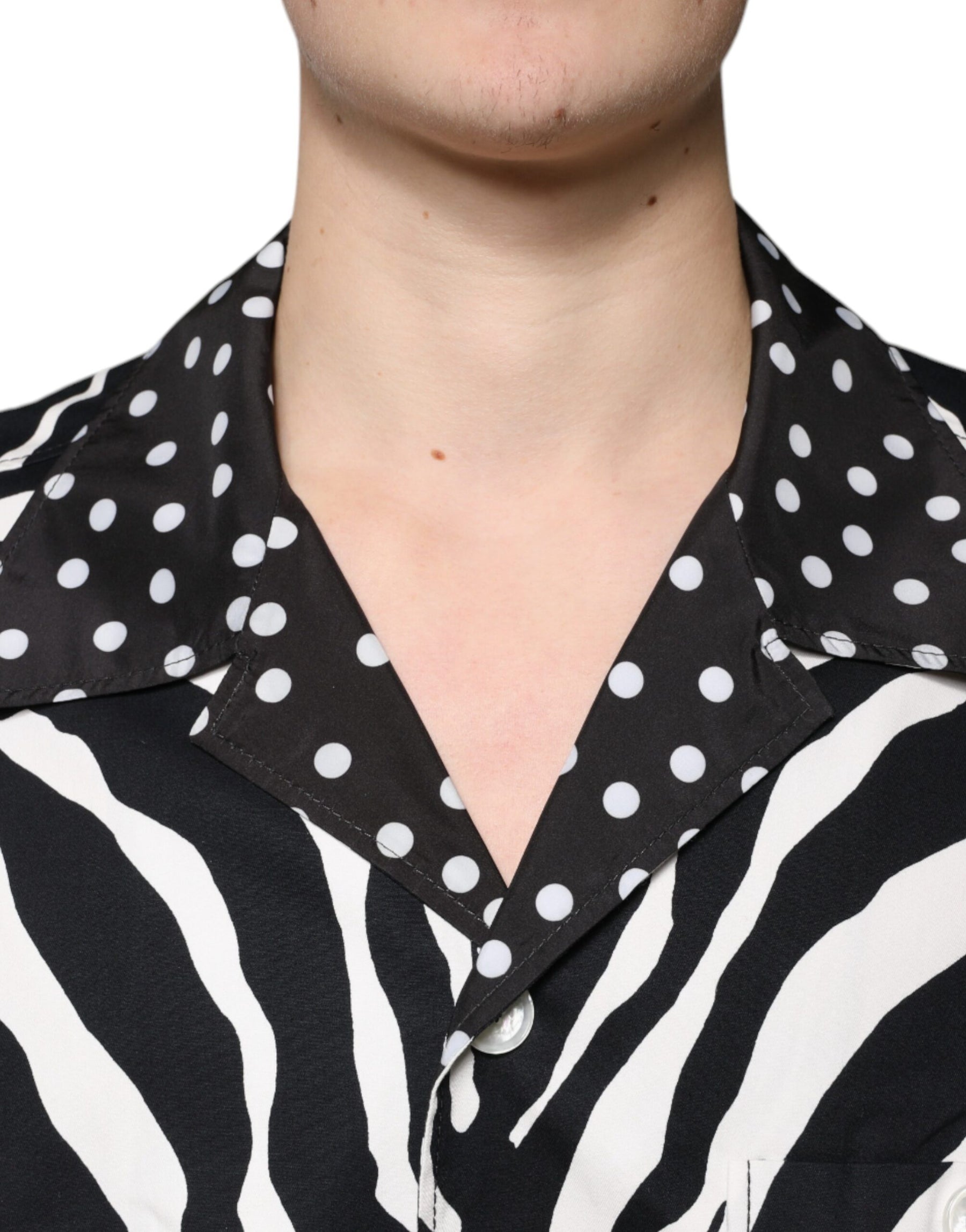 Dolce & Gabbana Black White Zebra Button Down Oversize Shirt | Regal Royce