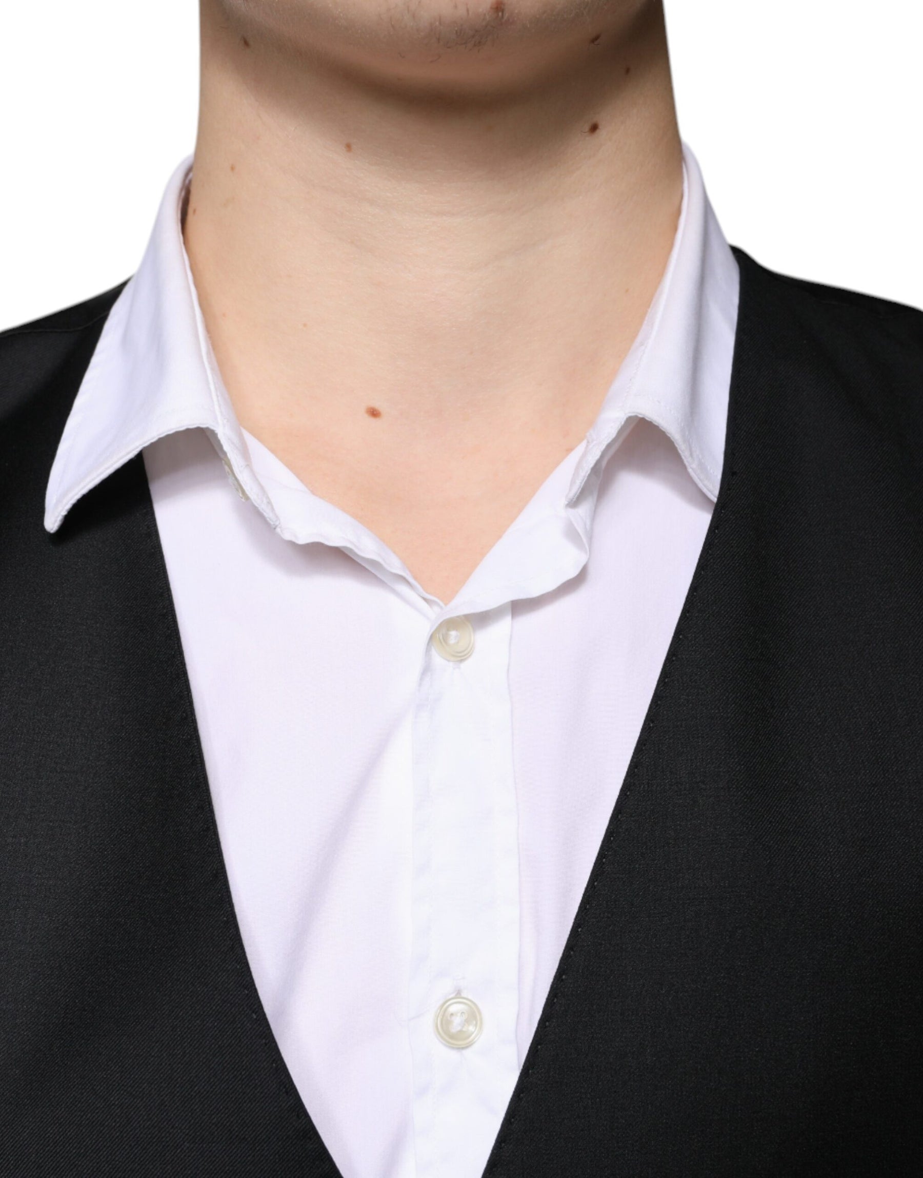 Dolce & Gabbana Black Wool Formal Dress Men Waistcoat Vest | Regal Royce