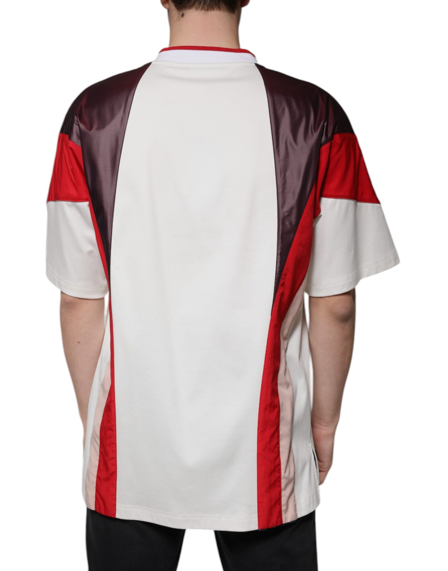 Dolce & Gabbana Multicolor Logo Jersey Cotton V-neck T-shirt | Regal Royce
